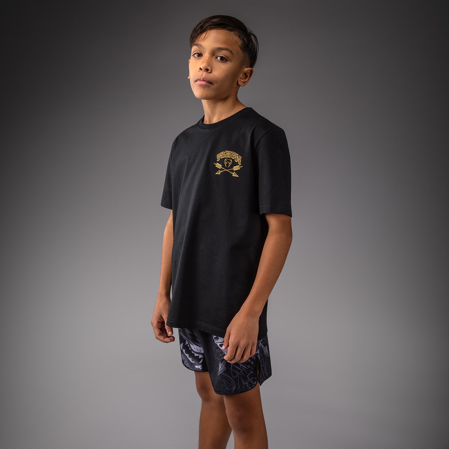 Venum Wolf Atak Kids T-shirt – Zwart/Gemêleerd grijs