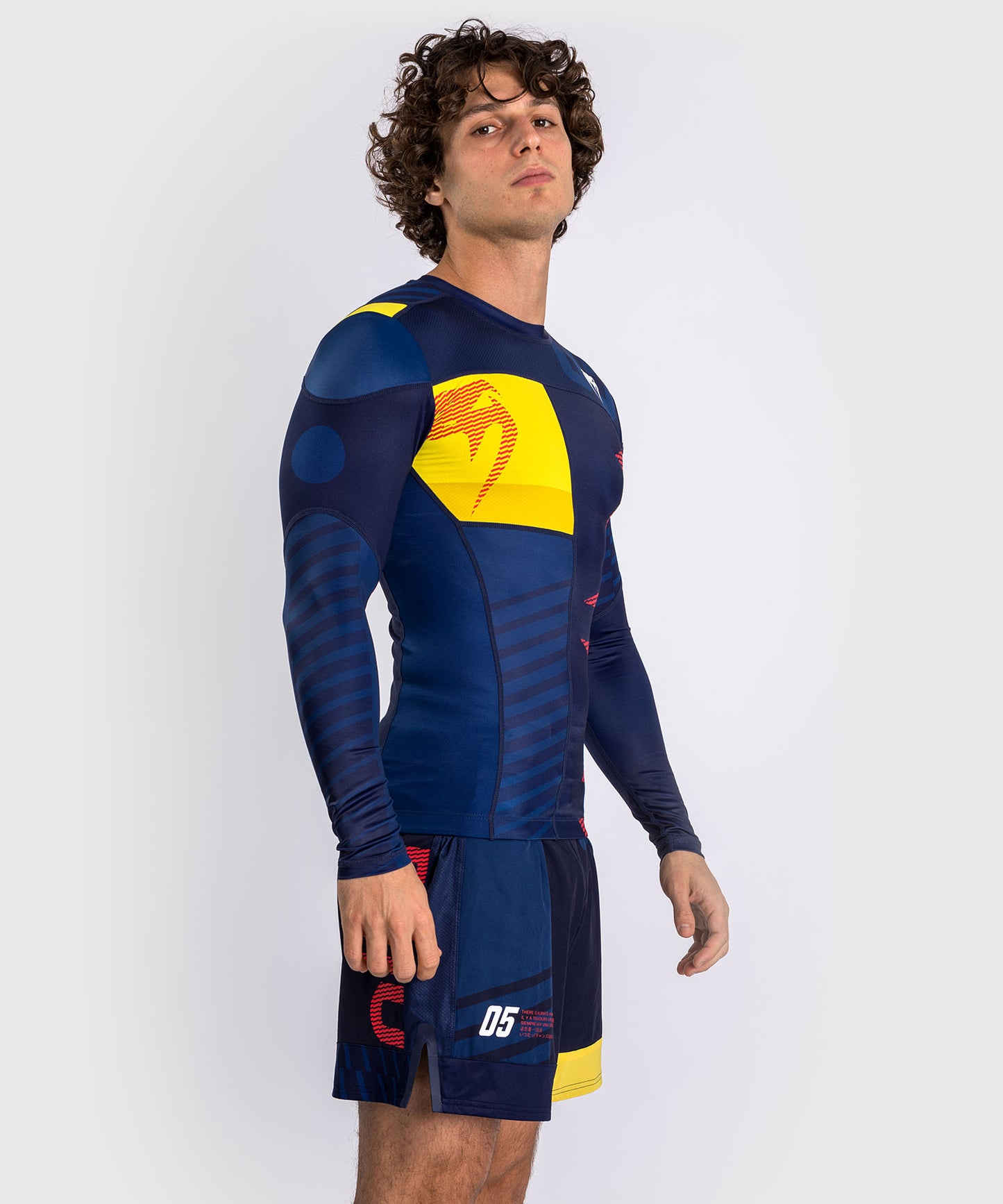 Venum Sport 05 T-shirt Compressie Lange Mouw - Blauw/Geel