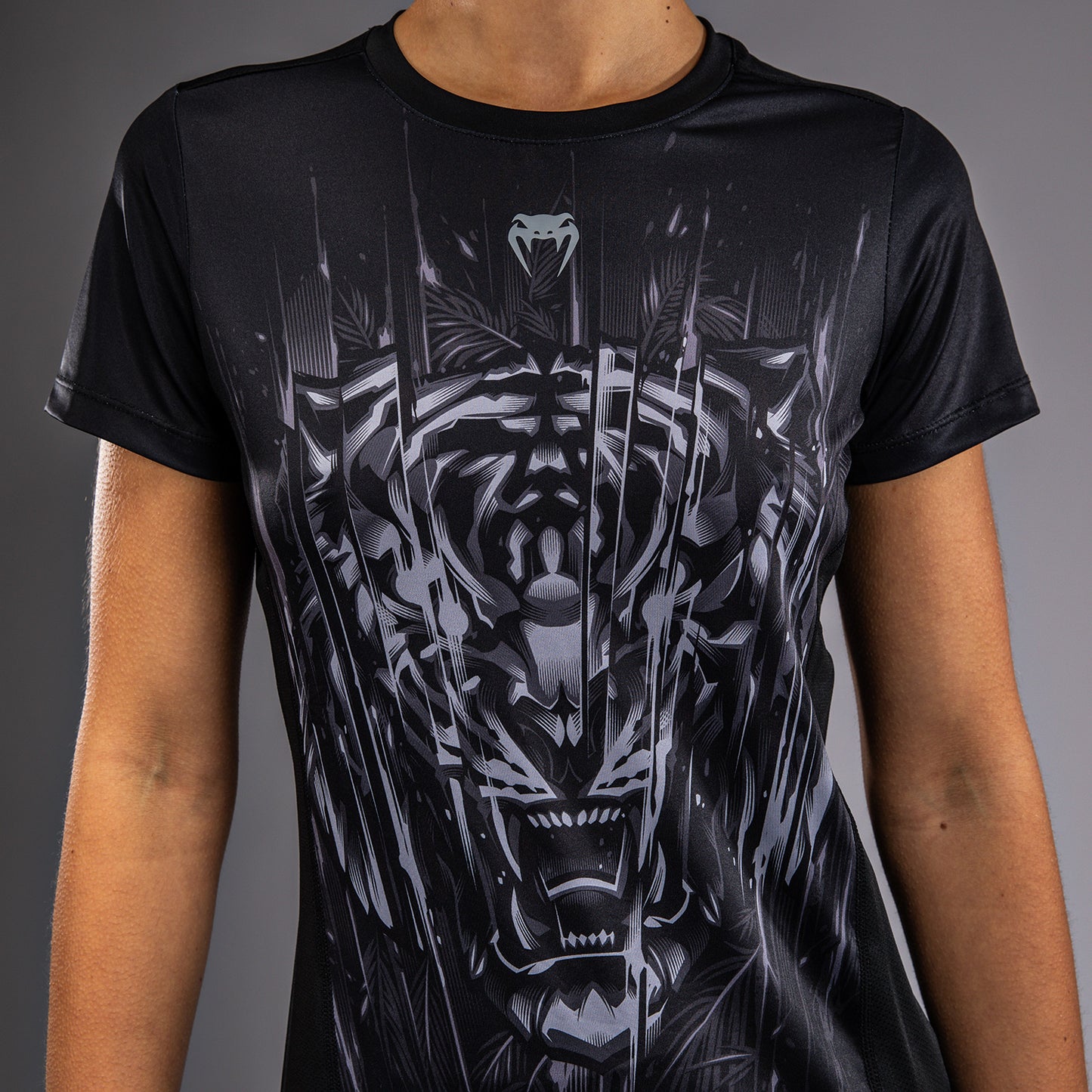 Venum Tiger Dry Tech T-Shirt Dames - Zwart / Zilver