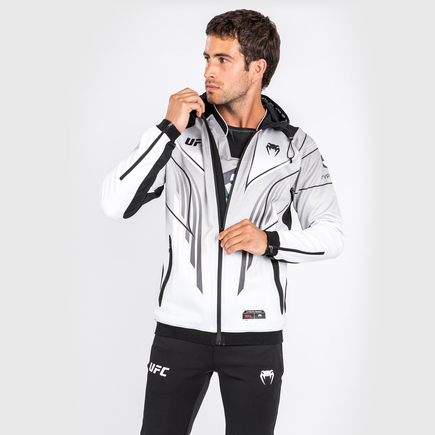 UFC Venum Authentic Fight Night 2.0 Heren Walkout Hoodie - Wit
