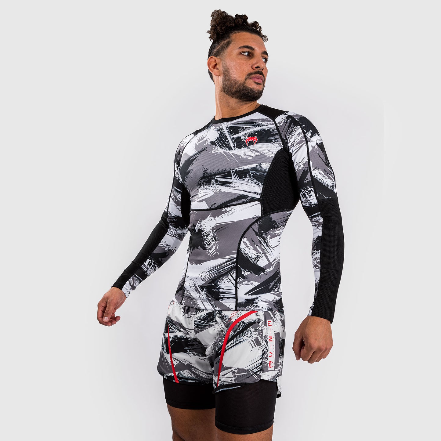 Venum Electron 3.0 Rashguard lange mouw - Grijs/Rood