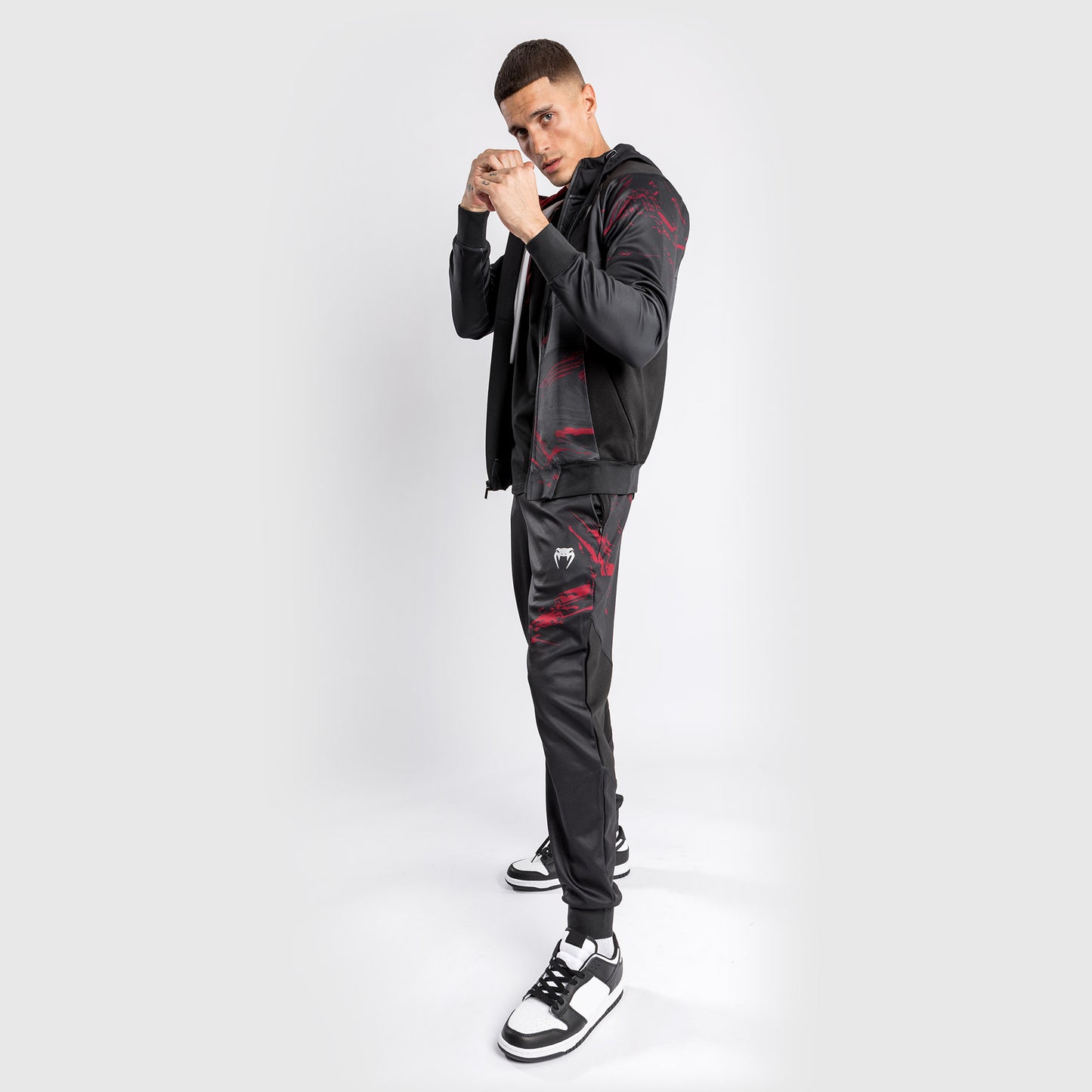 UFC Venum Authentic Fight Week 2.0 Sweatshirt met Rits - Zwart/Rood