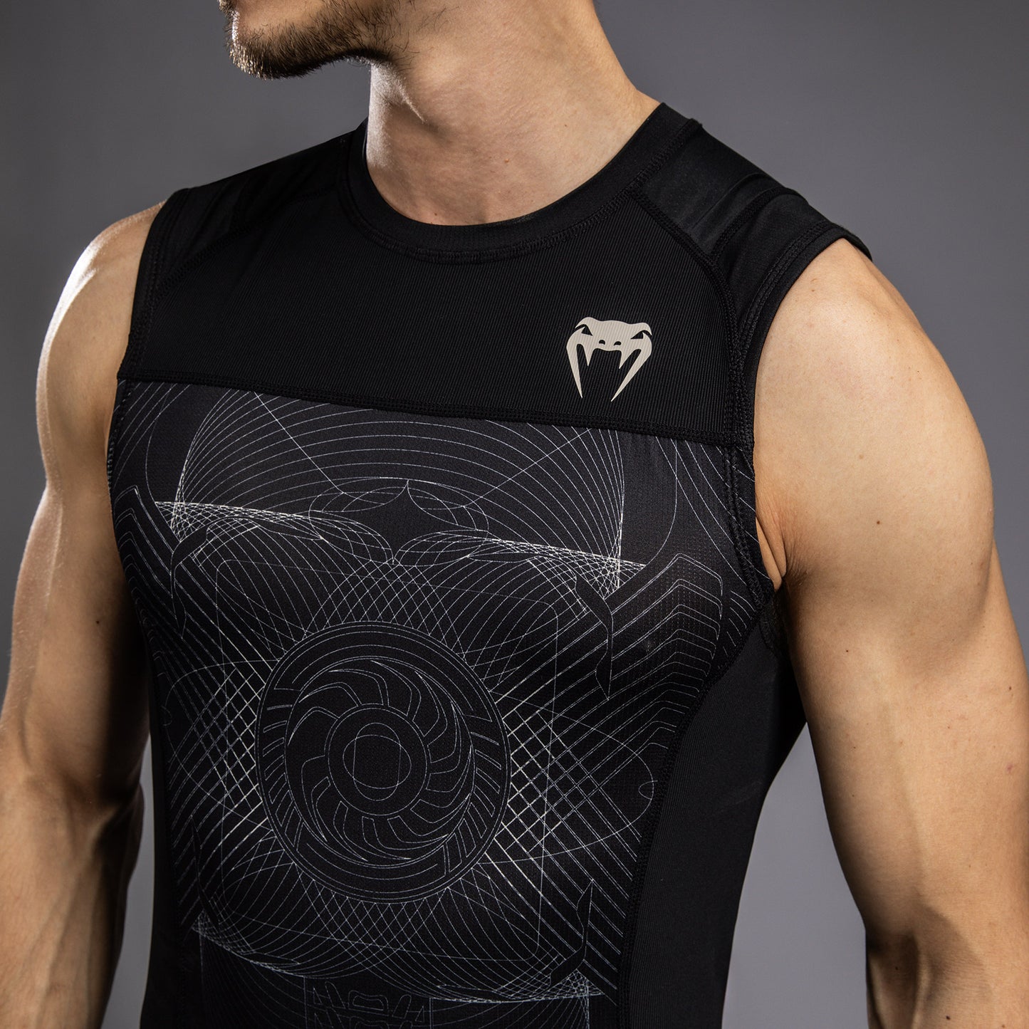Venum G-Fit Air Mouwloze Rashguard Heren - Diepzwart / Woestijnzand