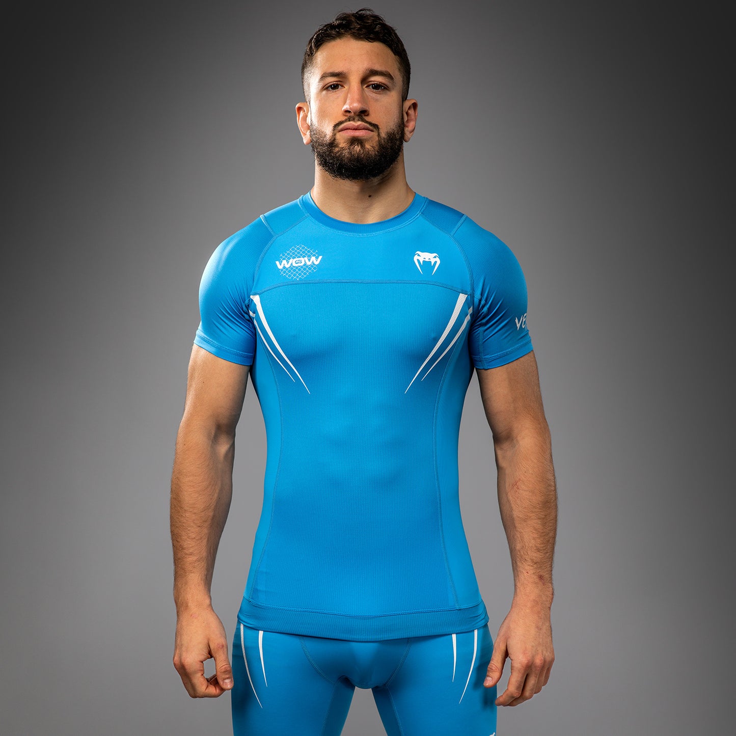 Venum x WOW FC Korte Mouwen Rashguard - Pacific Blue