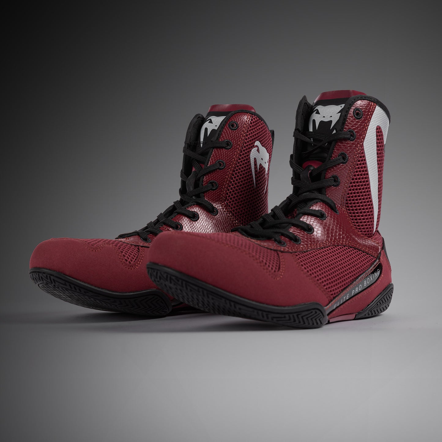 Venum Elite Boksschoenen - Bourgondisch/Zilver