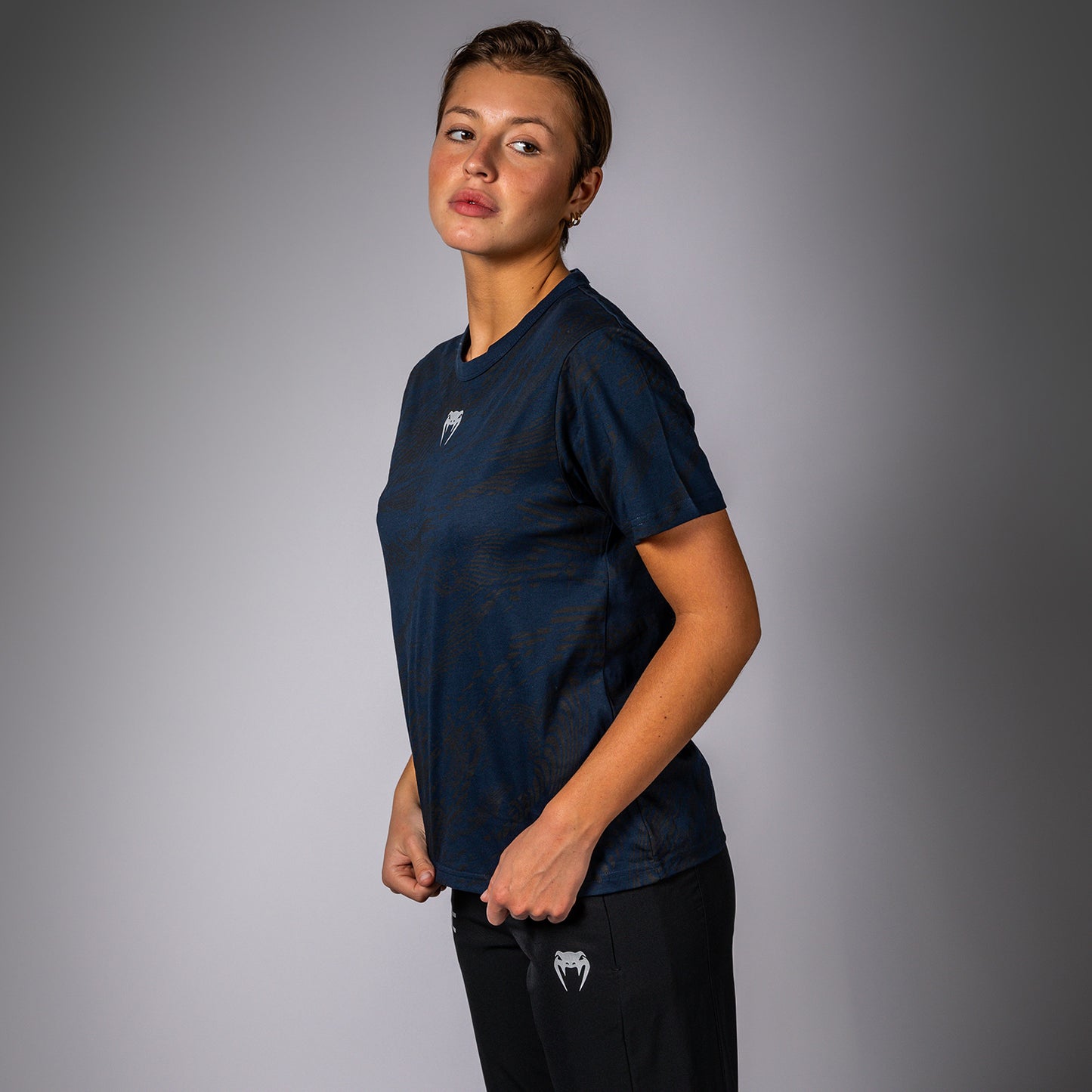 UFC Fusion by Venum Fight Week Katoenen Korte Mouwen T-shirt voor Dames - Oceaanblauw