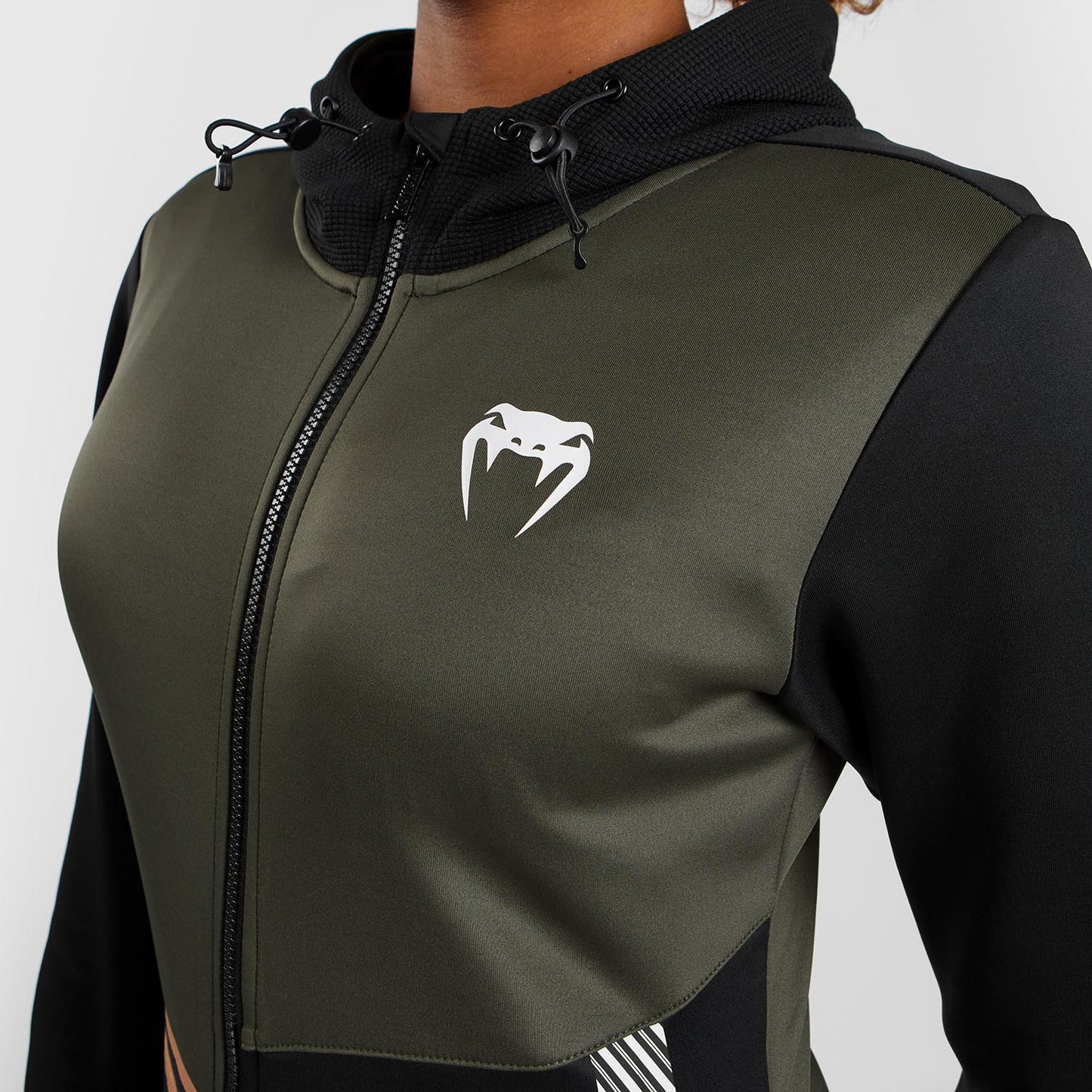 UFC Adrenaline by Venum Fight Week Hoodie met rits voor Dames - Khaki/Brons