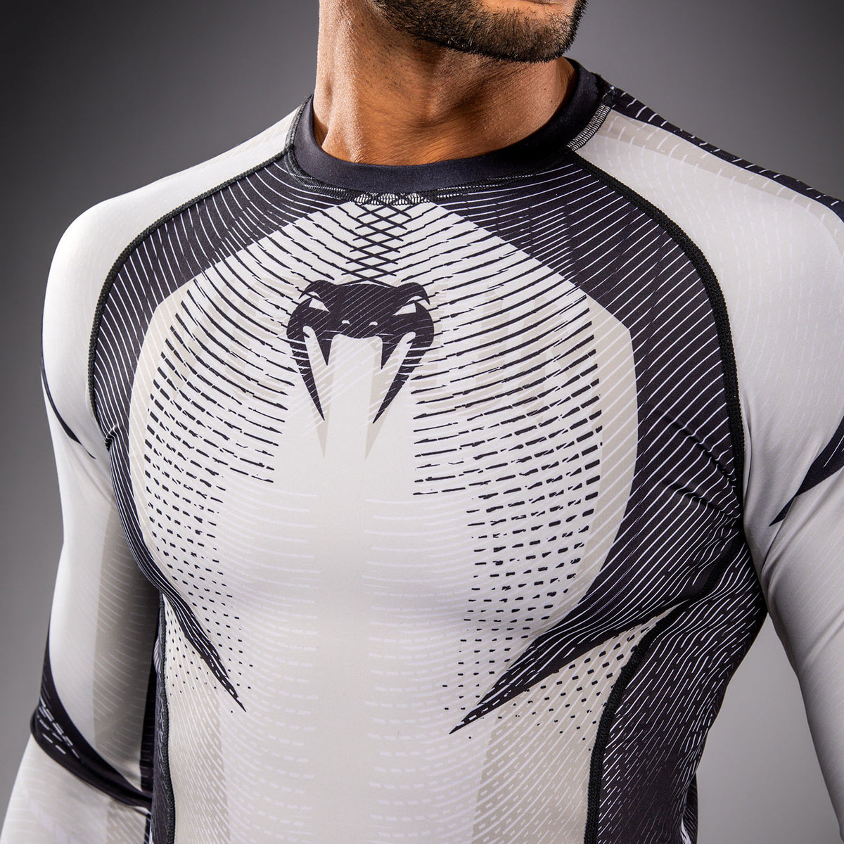 Venum Galactic 3.0 Rashguard met lange mouwen - Offwhite/Zwart