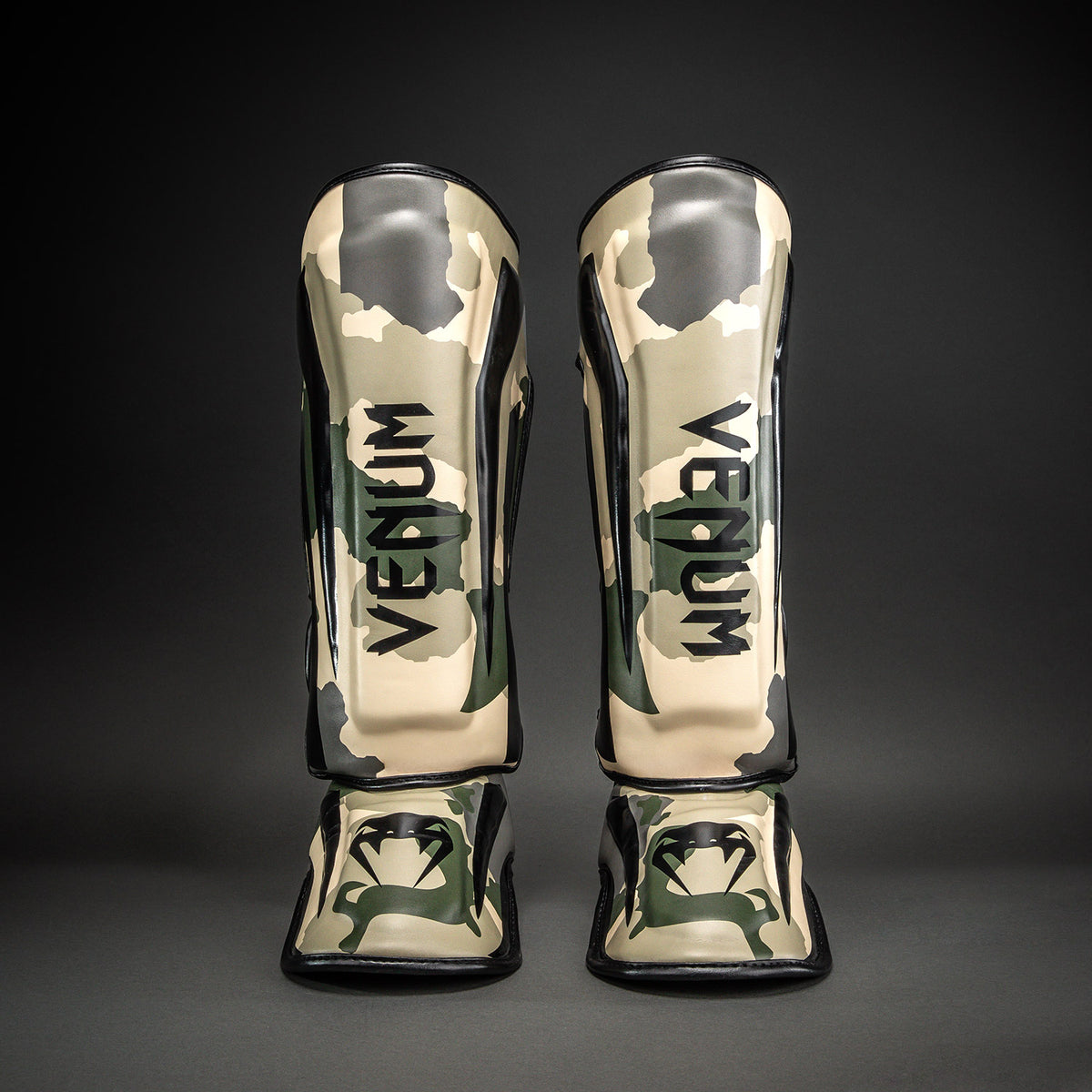 Venum Elite Camo Scheenbeschermers - Kaki/Offwhite
