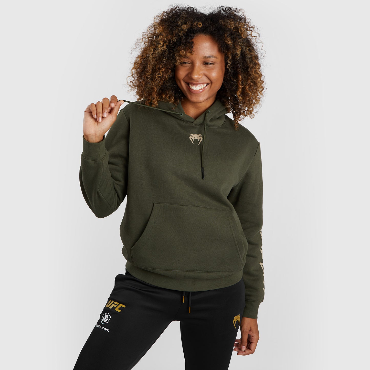 UFC Adrenaline by Venum Fight Week Pullover Hoodie voor Dames - Khaki