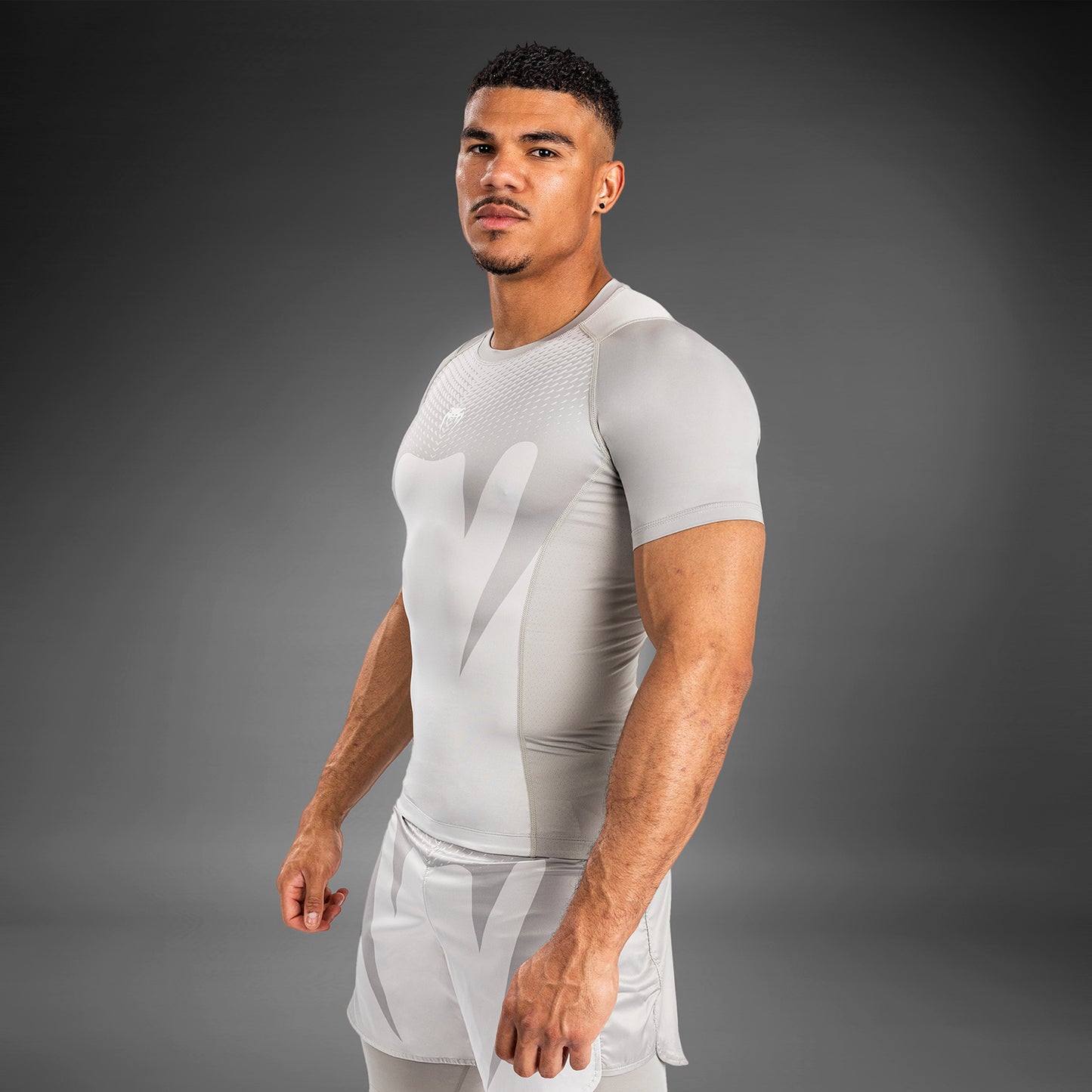 Venum Attack Heren Korte Mouw Rashguard - Zand