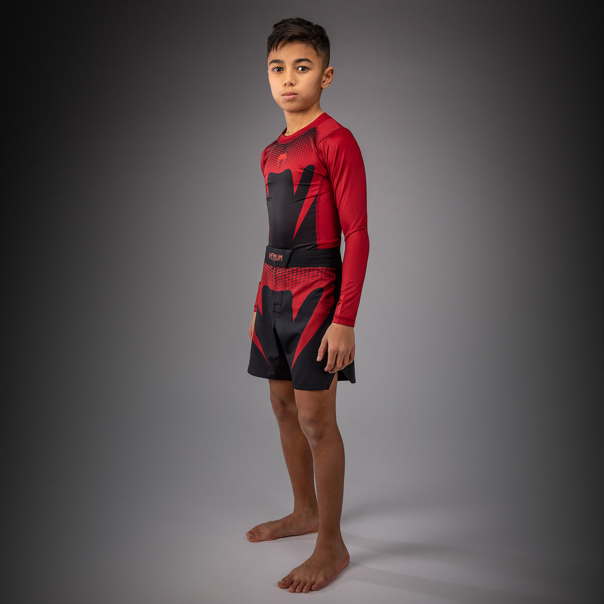 Venum Attack Fightshort voor Kinderen - Zwart/Rood
