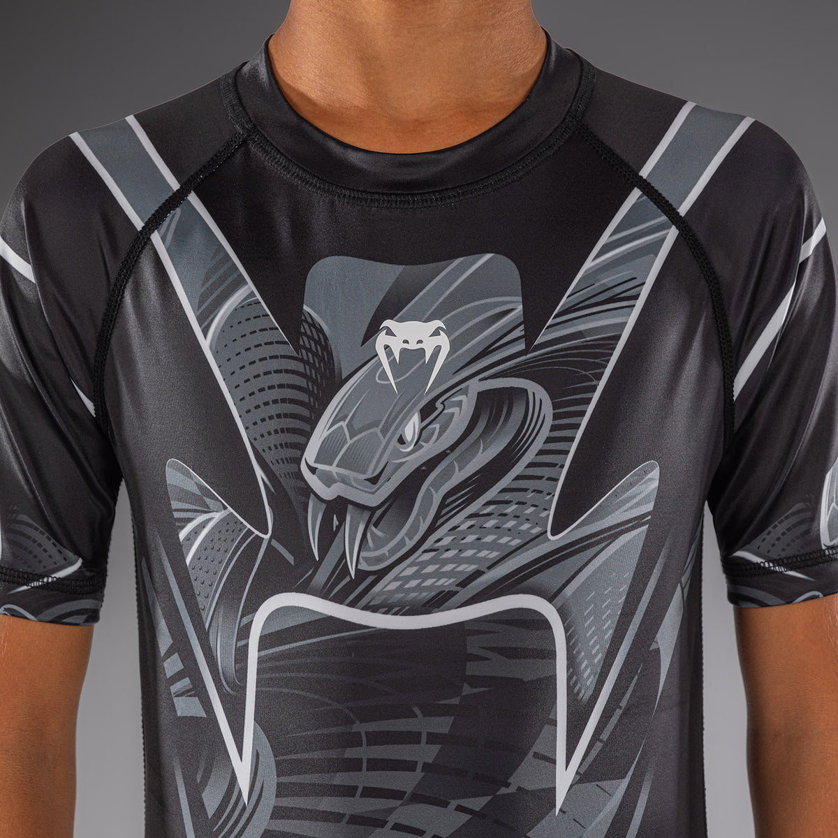 Venum Crimson Viper 2.0 Rashguard met korte mouwen voor kinderen - Zwart/Grijs
