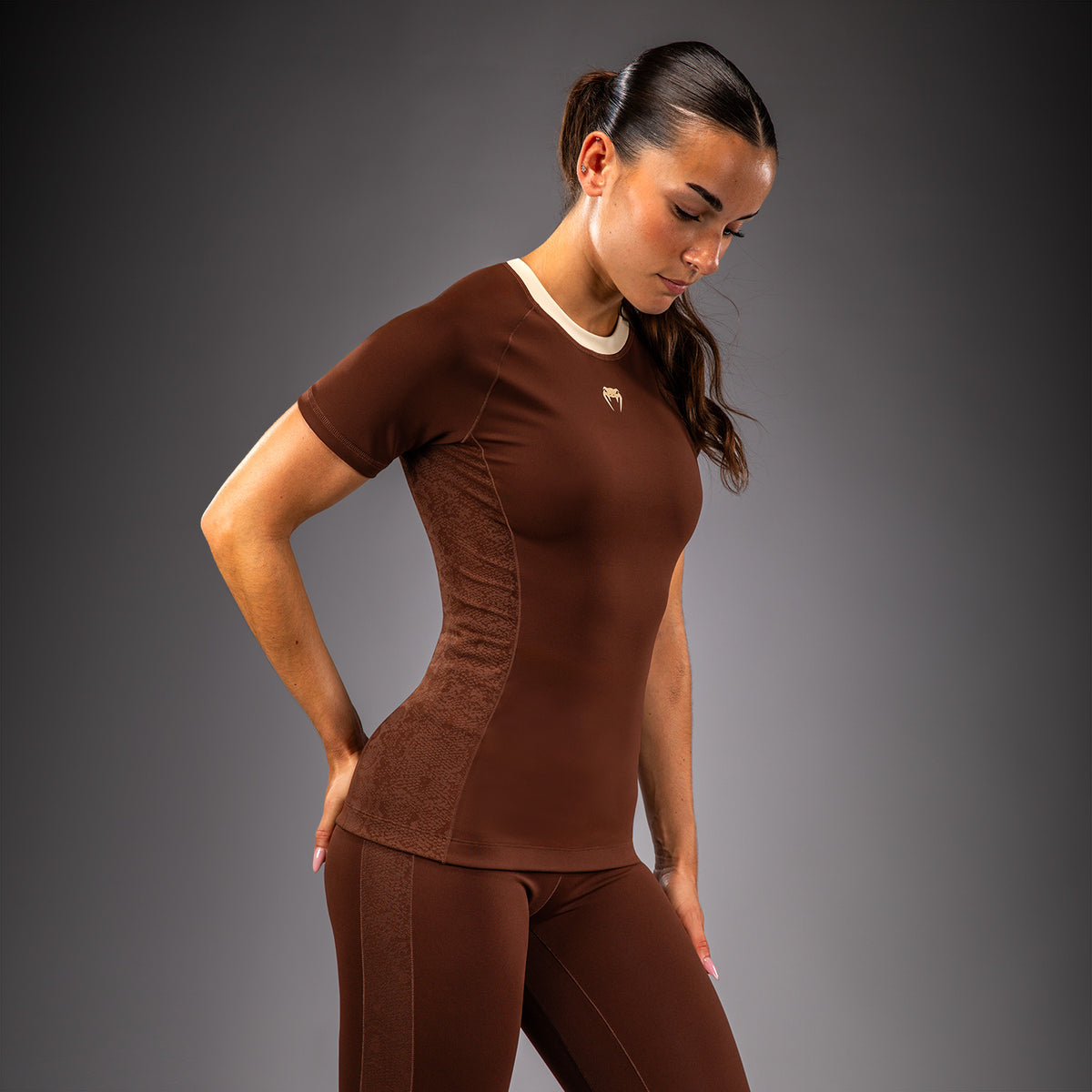 Venum Viper Rashguard met korte mouwen voor dames - Bruin