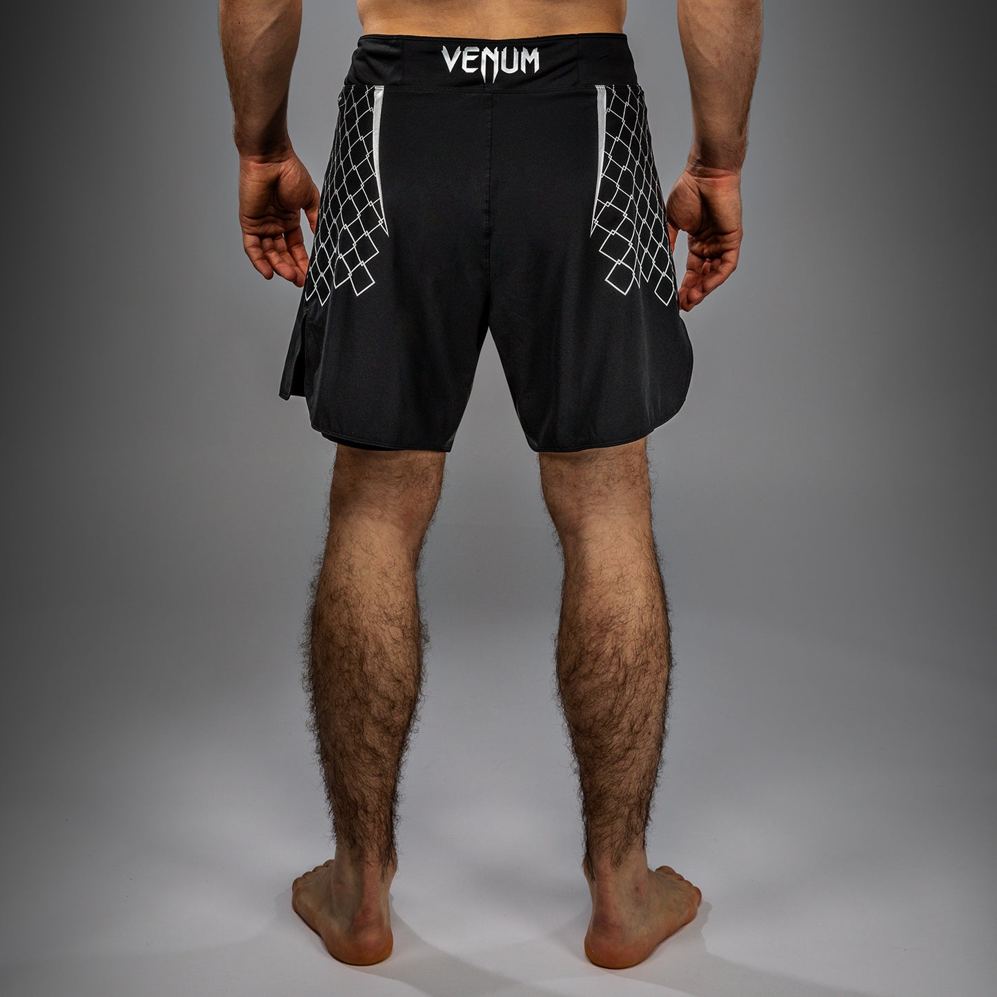 Venum x WOW FC Heren Fight Shorts - Zwart/ Zilver Grijs