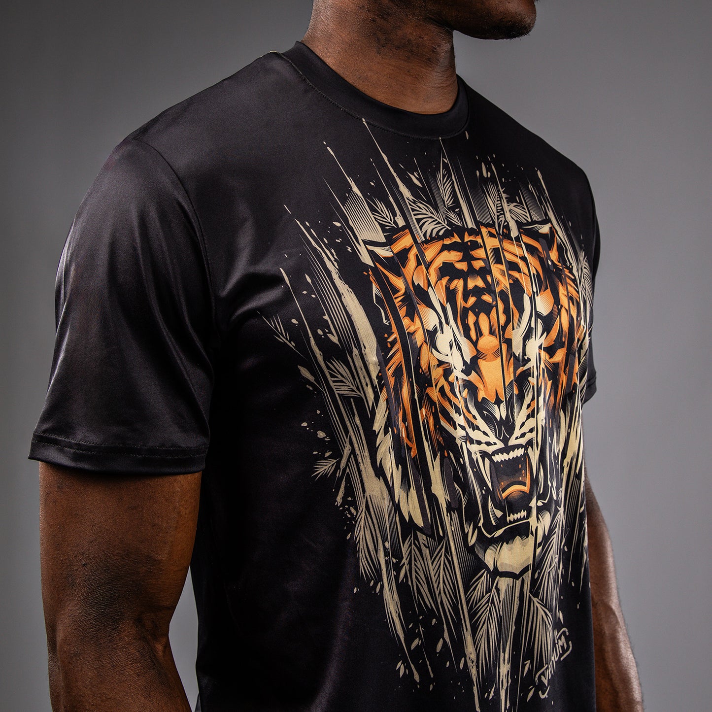 Venum Tiger Dry Tech T-Shirt Heren - Zwart / Neon Oranje