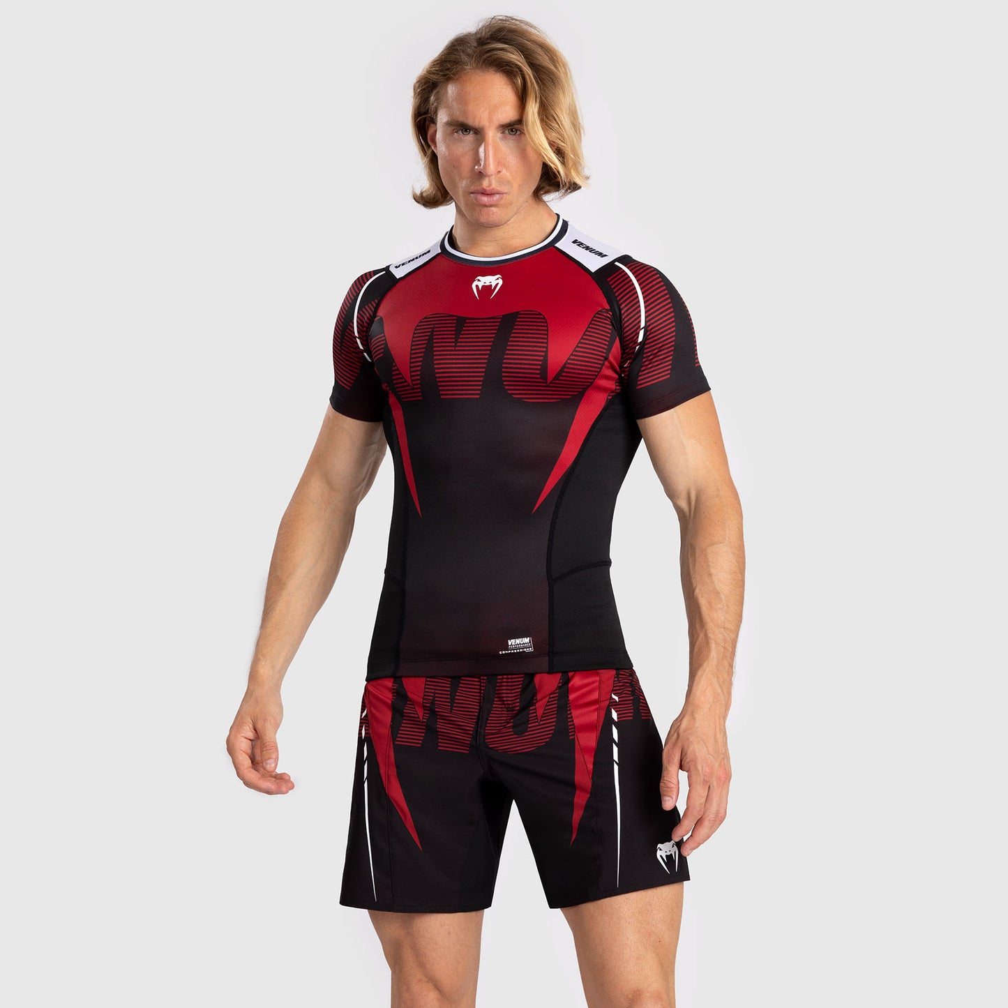 Venum Adrenaline Rashguard Voor Heren Met Korte Mouwen - Red