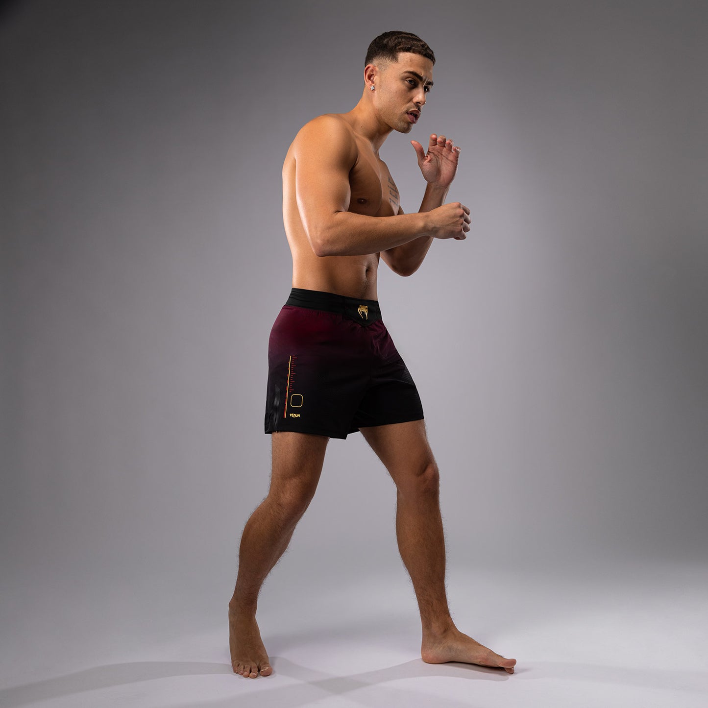 Venum Tactical XT Gevechtsshort - Zwart/Bourgondië/Goud