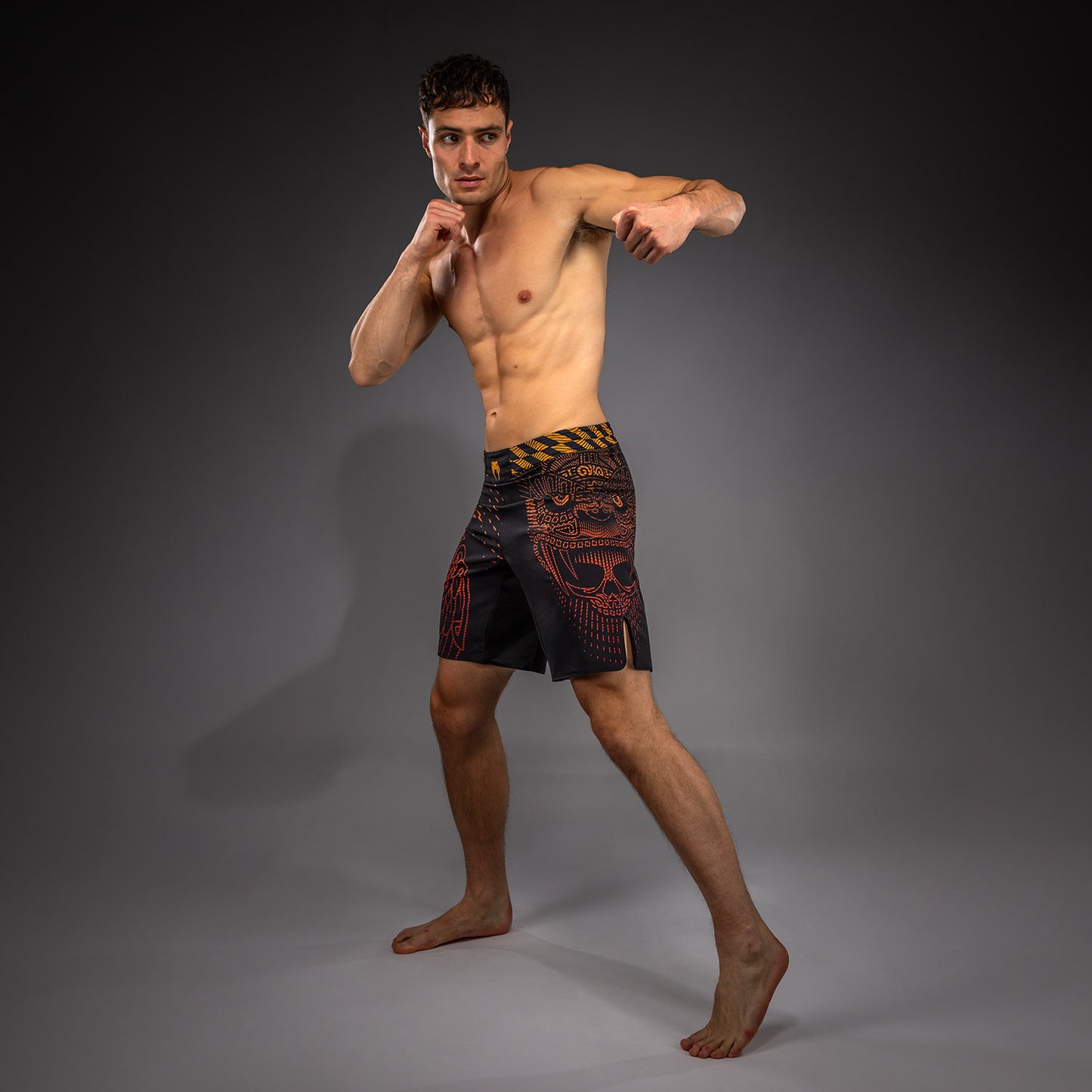 Venum Quetzal Fury Fightshorts - Zwart/Fury Rood/Tangerine