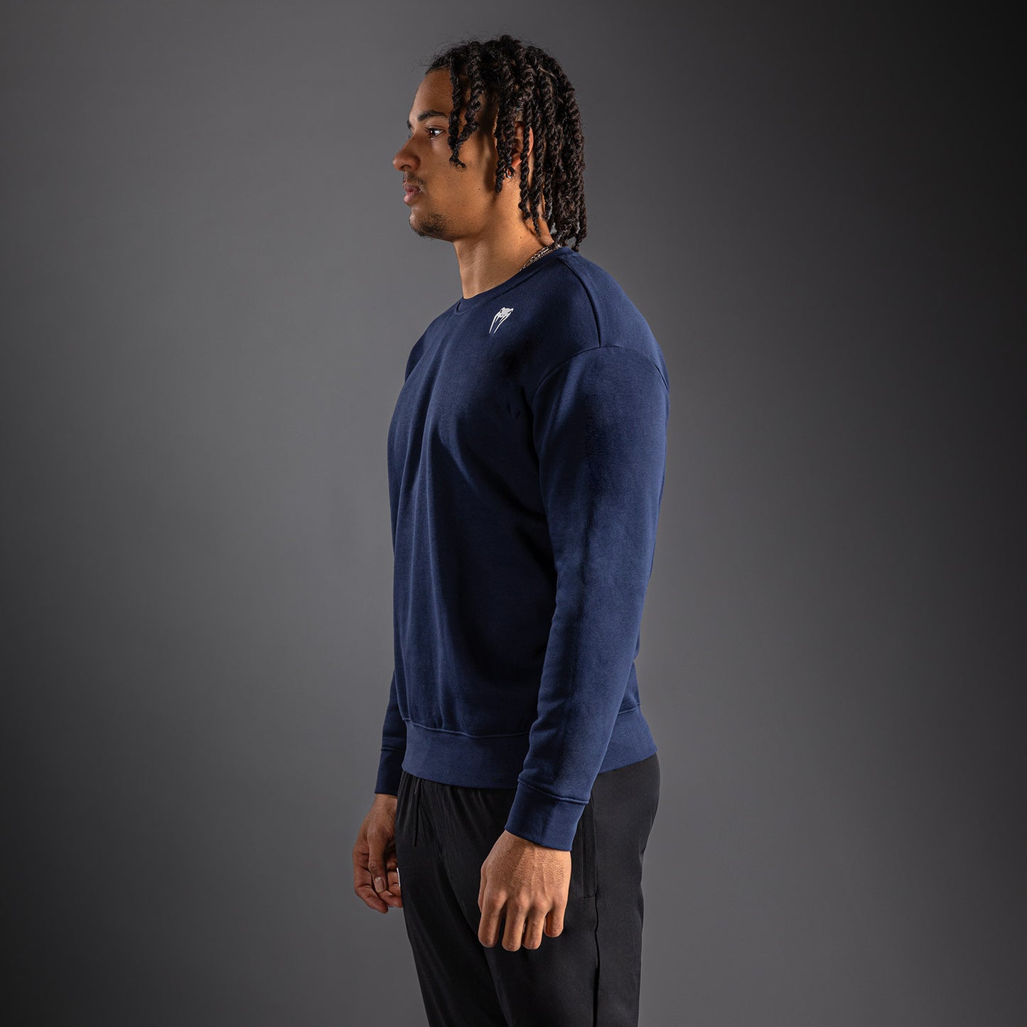 Venum Lineup Fleece Crew Navy - Blauw/Wit
