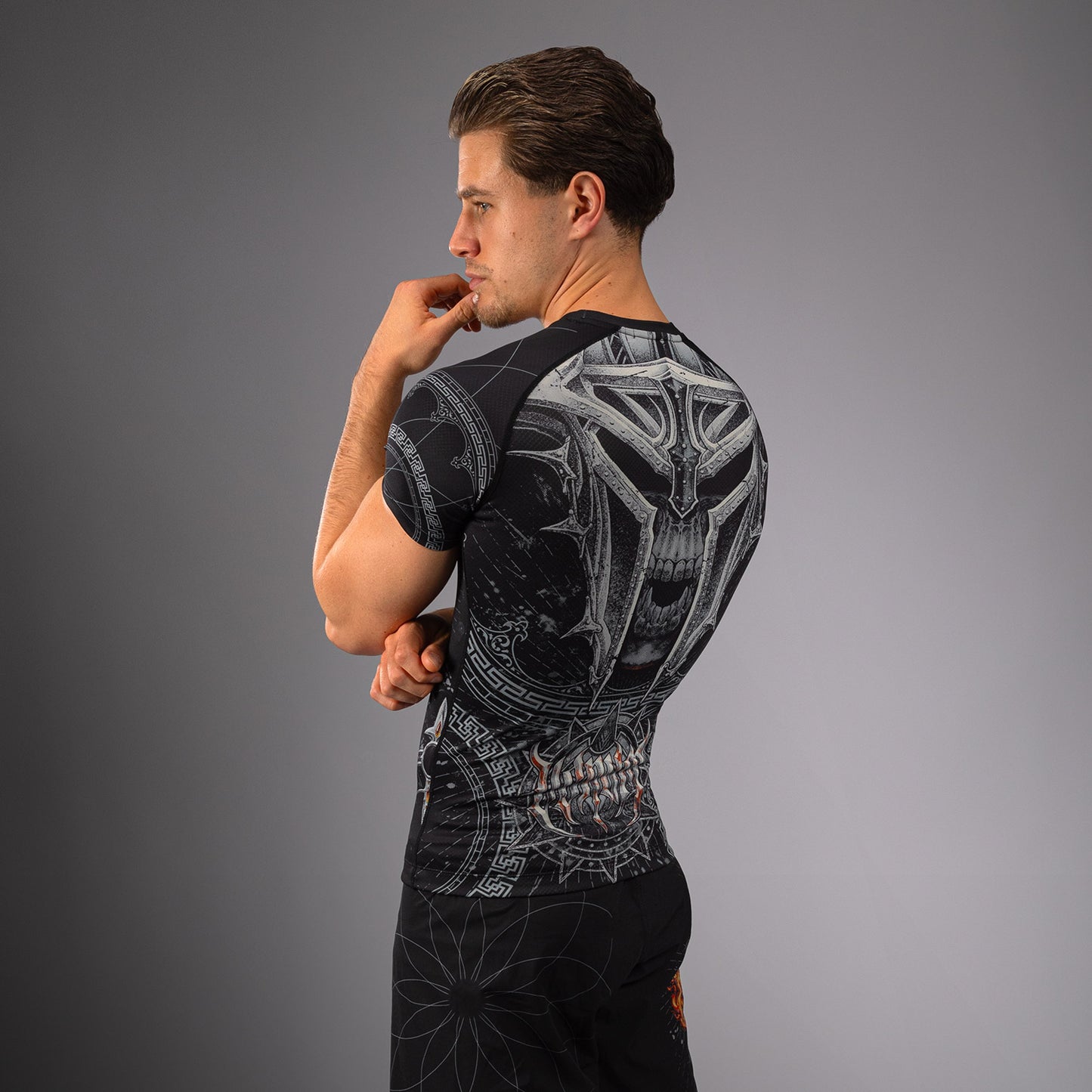 Venum Gladiator 5.0 Heren Korte Mouw Rashguard - Zwart/Zilver