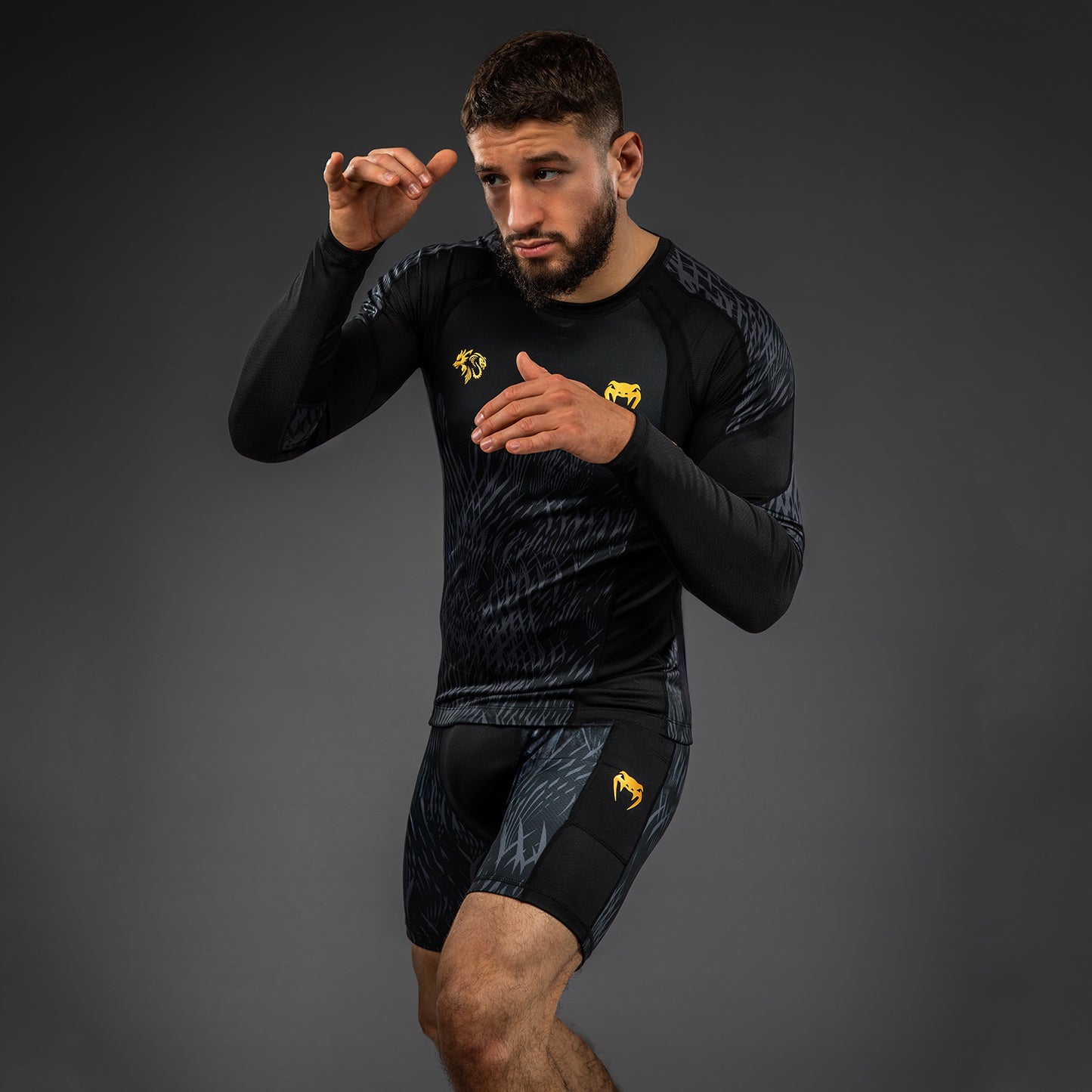 Venum x Chimaev Lange Mouw Rashguard - Zwart/Grijs
