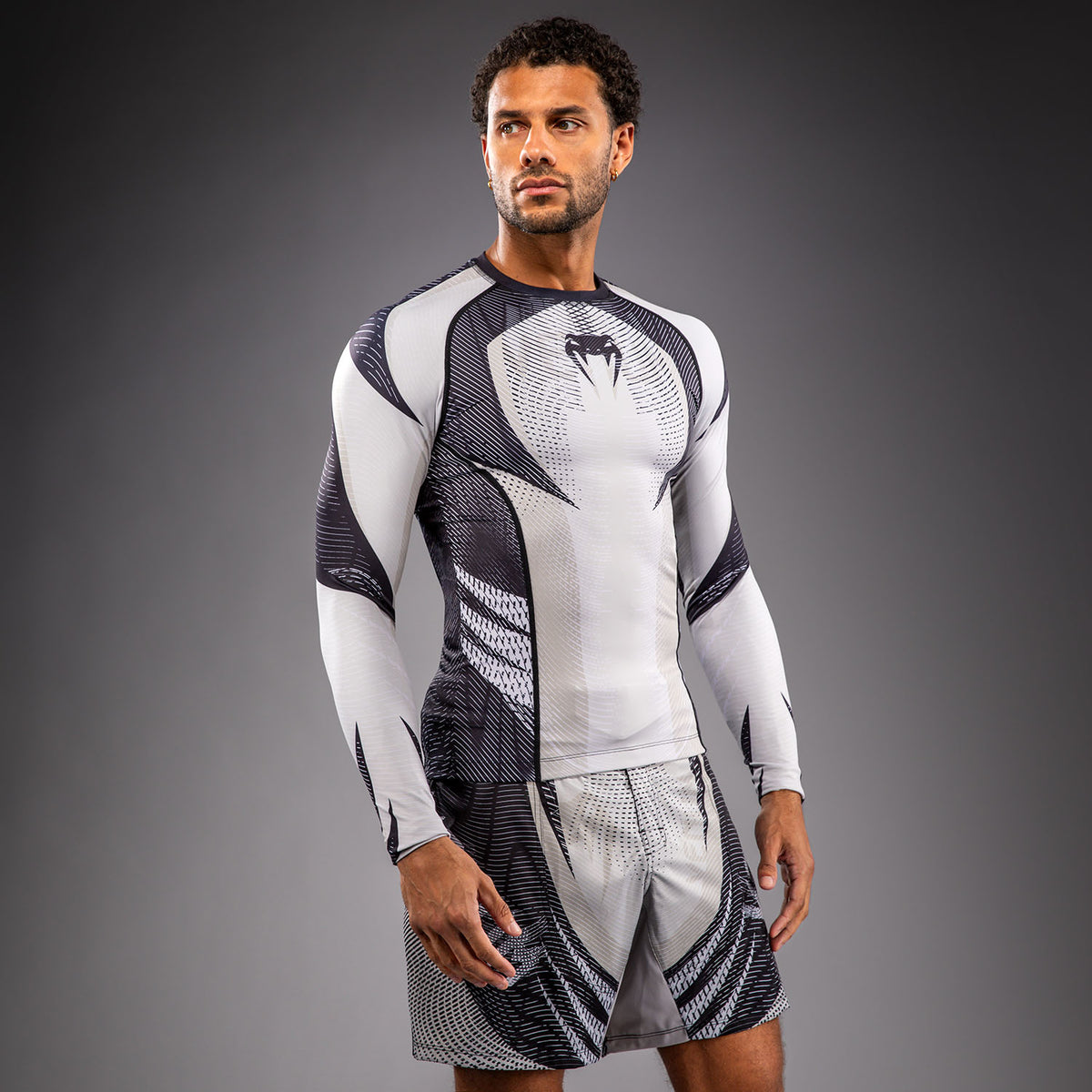 Venum Galactic 3.0 Rashguard met lange mouwen - Offwhite/Zwart