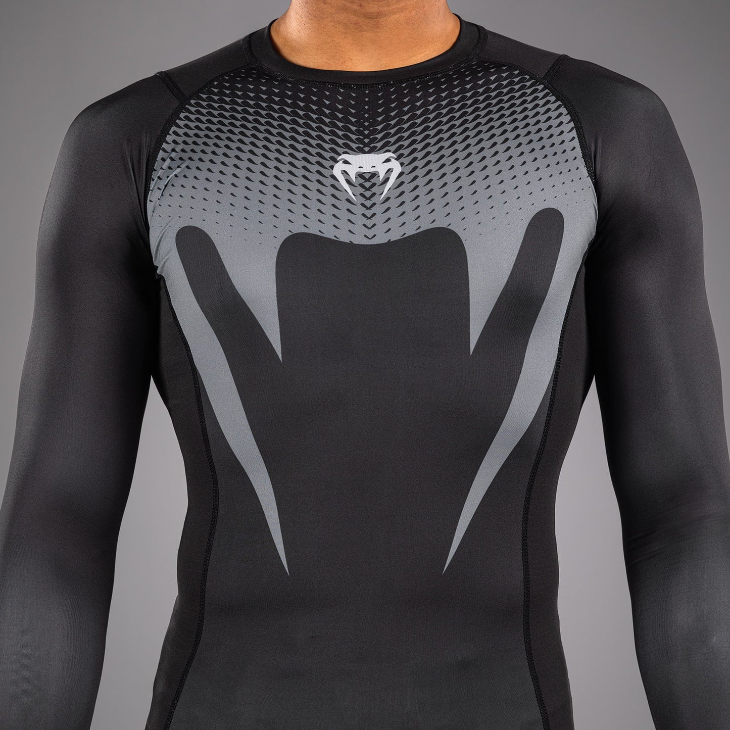 Venum No Gi Rashguards - Zwart/Zilvergrijs