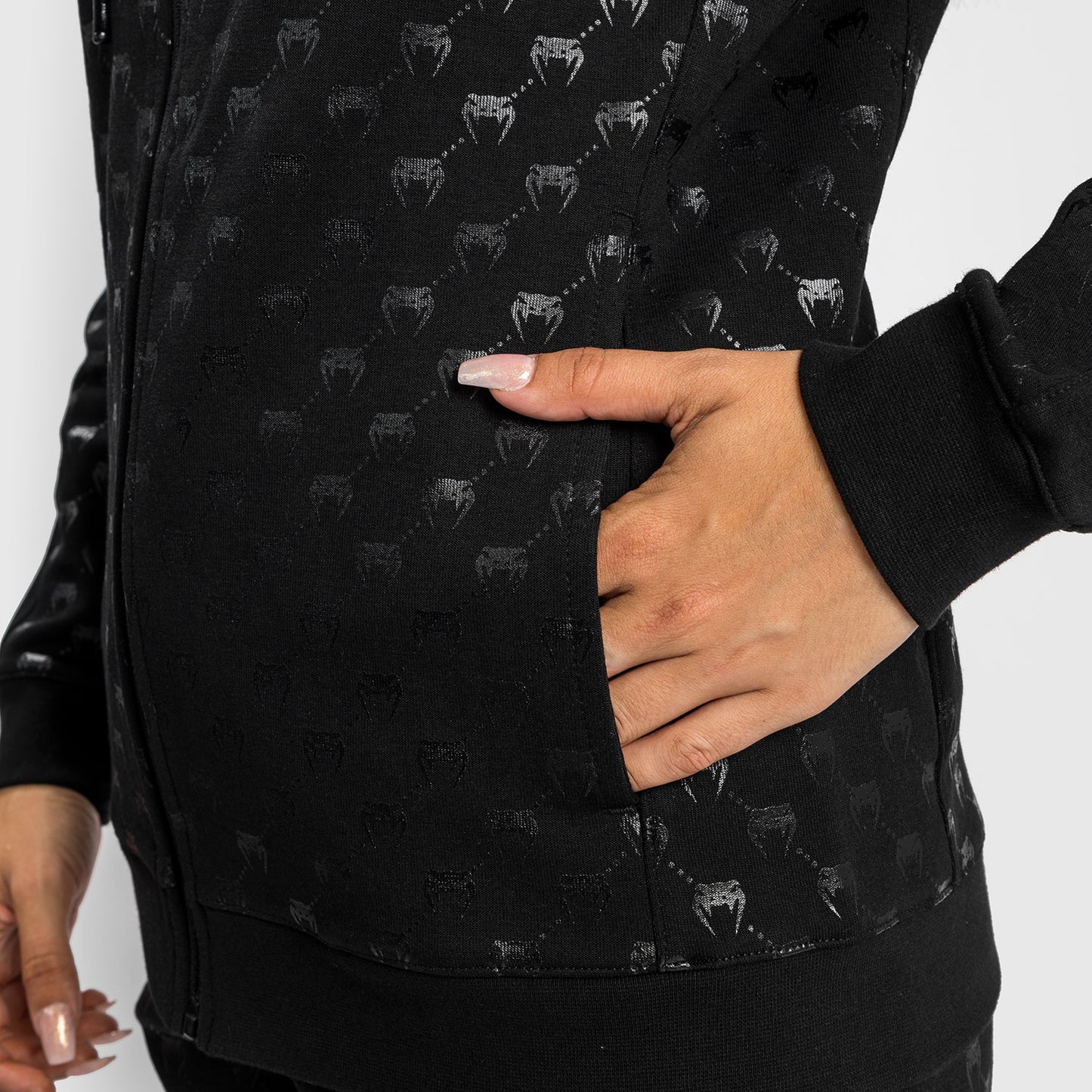 Venum Monogram Zip-Up Hoodie voor dames - Zwart/Roze Goud