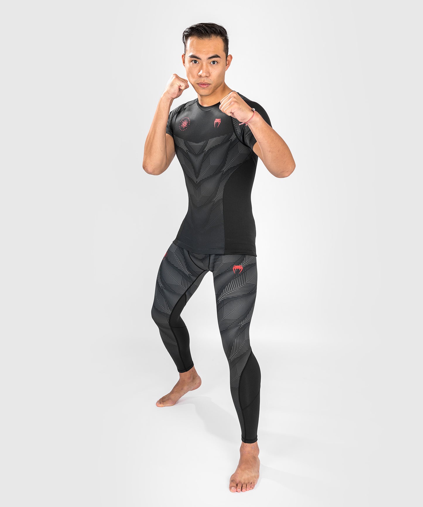 Venum Phantom compressie T-shirt - korte mouwen - zwart/rood