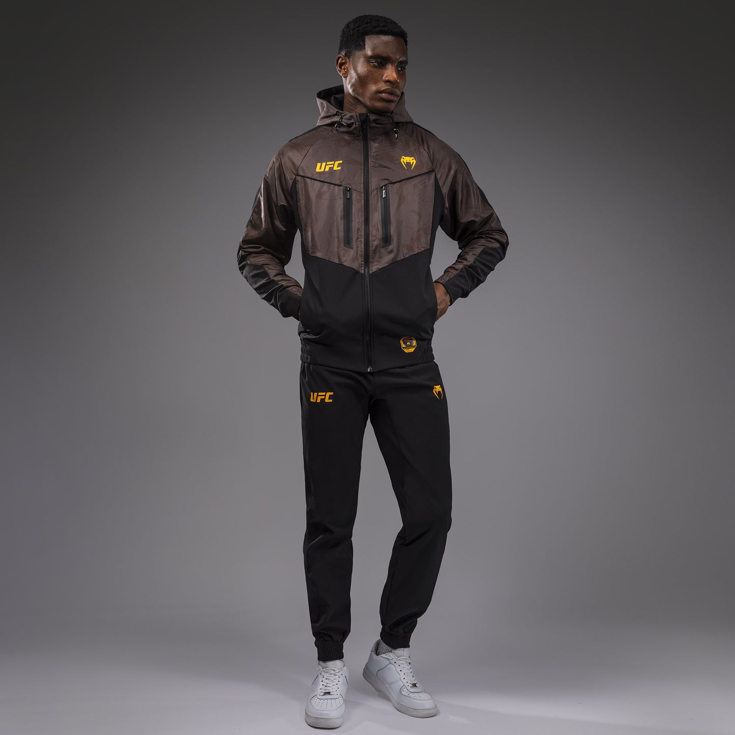 UFC Fusion by Venum Fight Week Zip-Hoodie voor Heren - Earthen Brown
