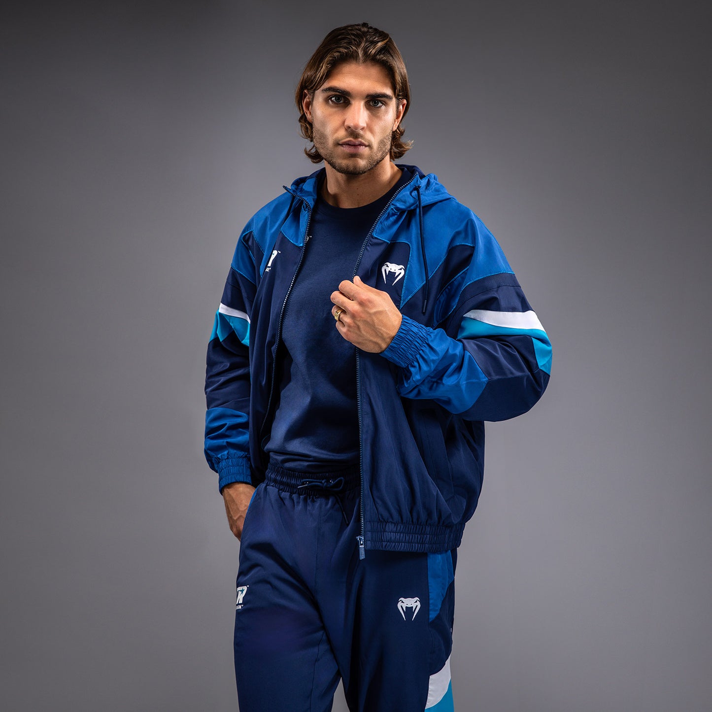 Venum x Top Rank Original Heren Fleece Jacket met Kap - Marineblauw