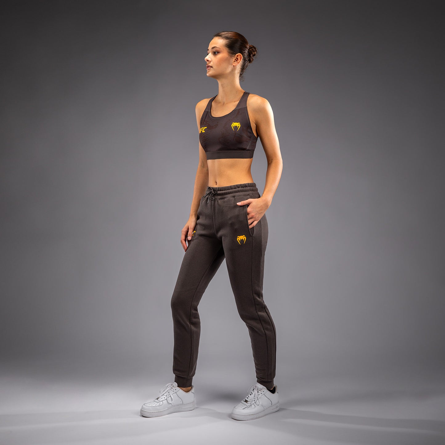 UFC Fusion by Venum Fight Week Katoenen Broek voor Dames - Solid Earthen Brown
