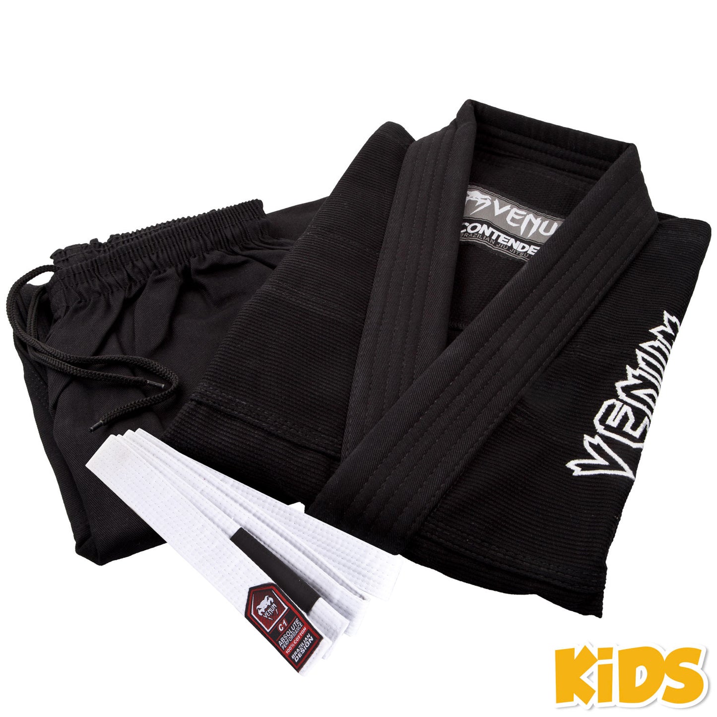Venum Contender Kids BJJ Gi (Inclusief gratis witte band) - Zwart
