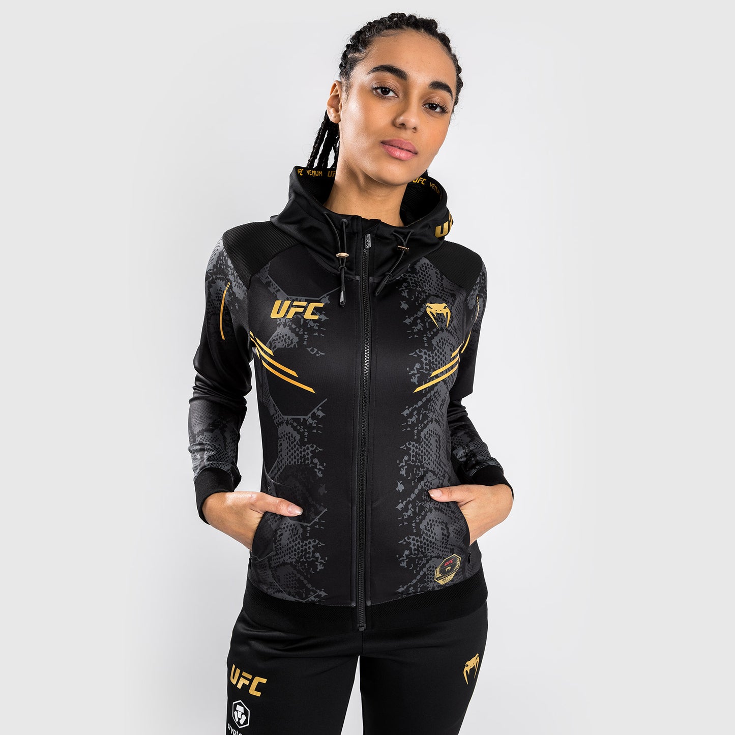 UFC Adrenaline by Venum Authentic Fight Night Walkout Hoodie voor Vrouwen - Kampioen