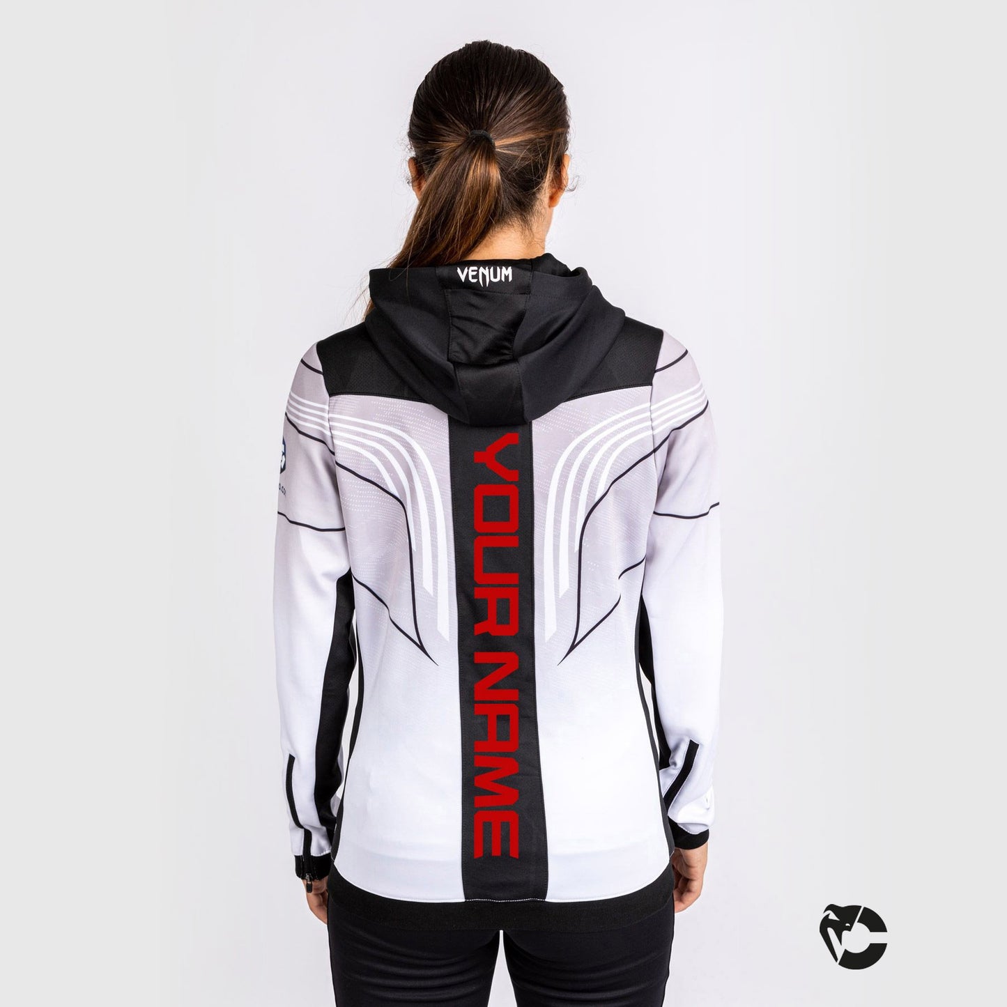 UFC Venum Gepersonaliseerde Authentic Fight Night 2.0 Vrouwen Walkout Hoodie - Wit