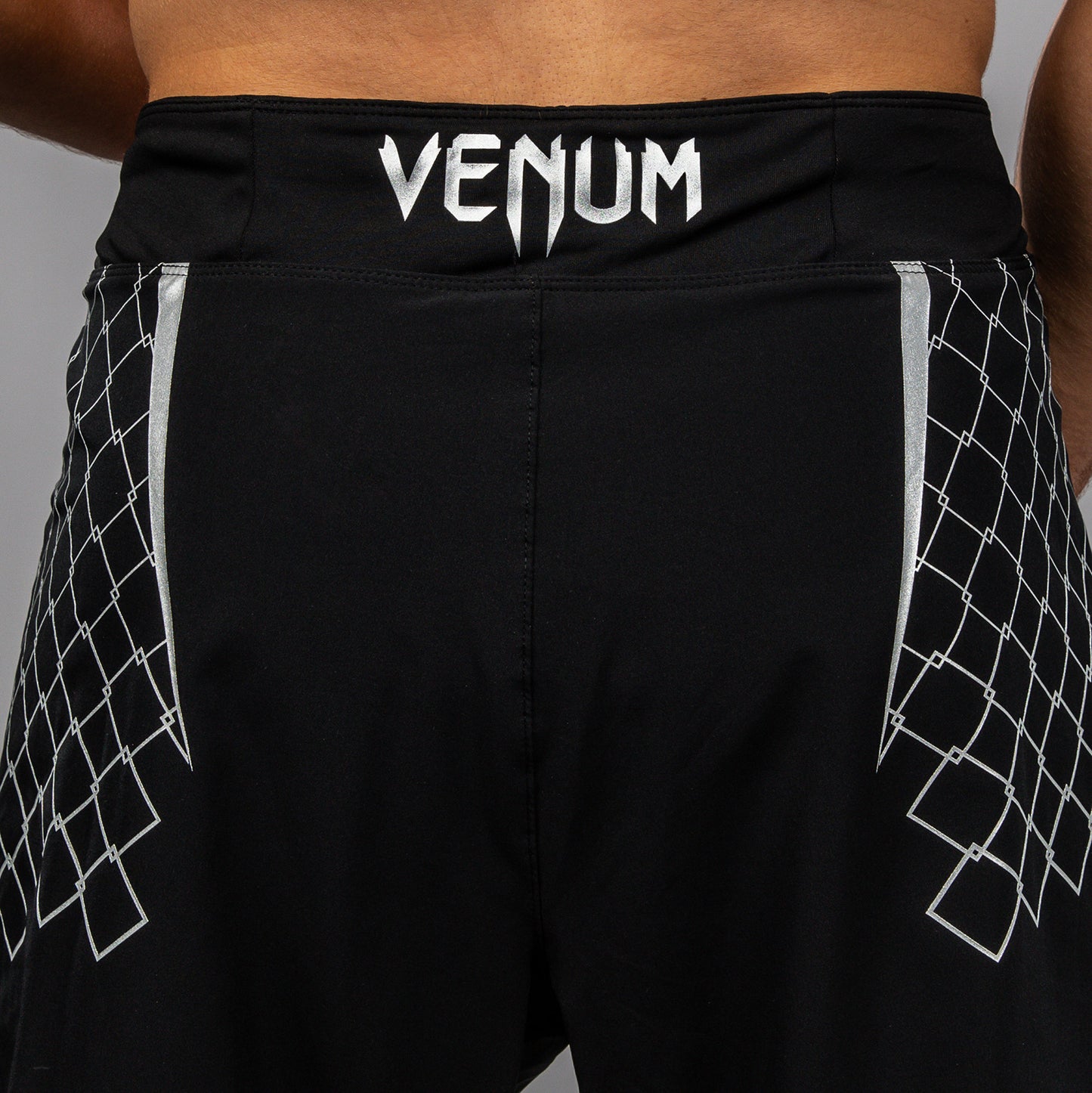 Venum x WOW FC Heren Fight Shorts - Zwart/ Zilver Grijs