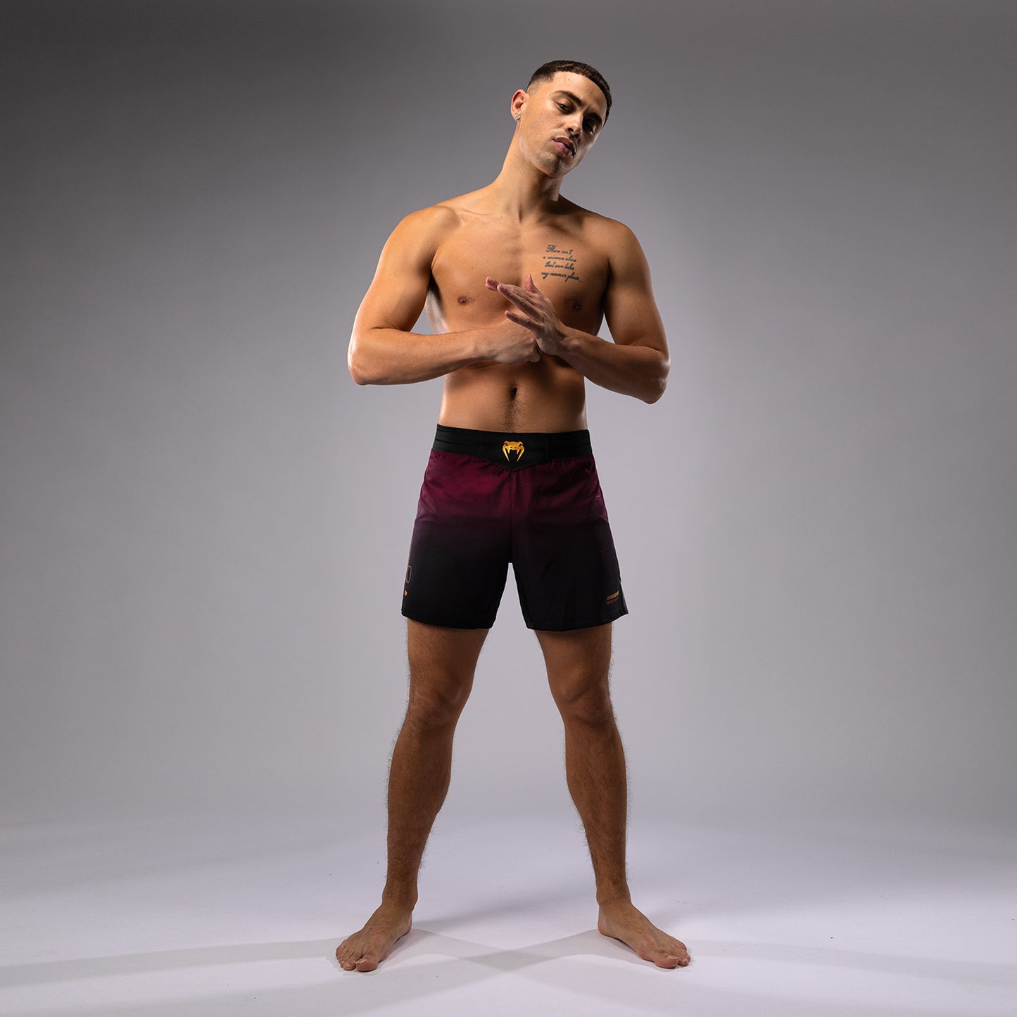 Venum Tactical XT Gevechtsshort - Zwart/Bourgondië/Goud
