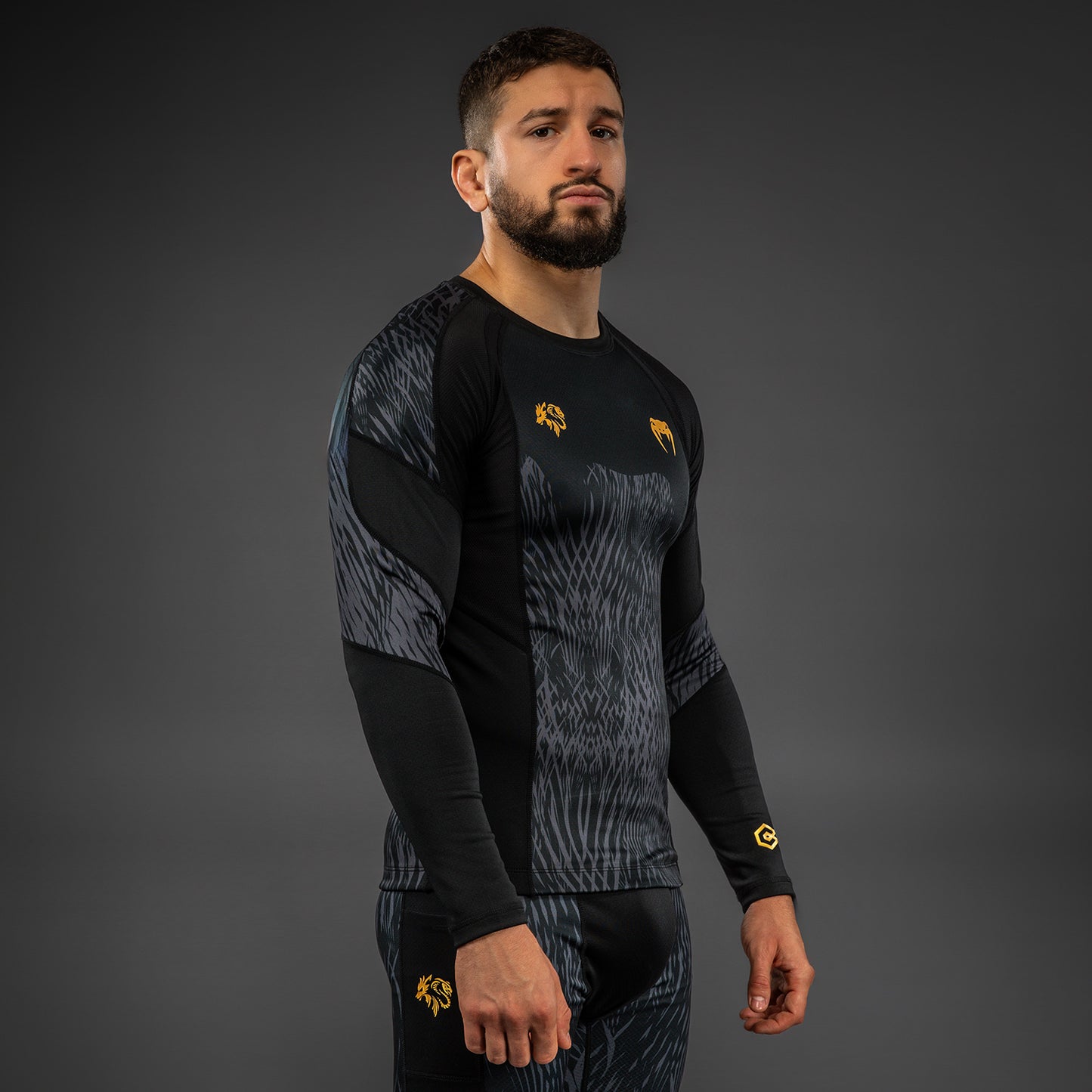 Venum x Chimaev Lange Mouw Rashguard - Zwart/Grijs