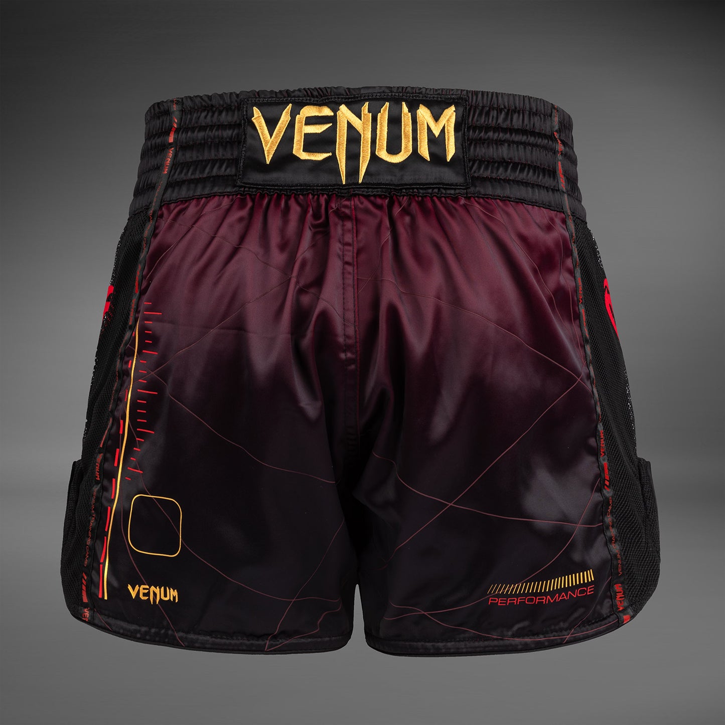 Venum Tactical XT Muay Thai Shorts - Zwart / Bourgondië / Goud