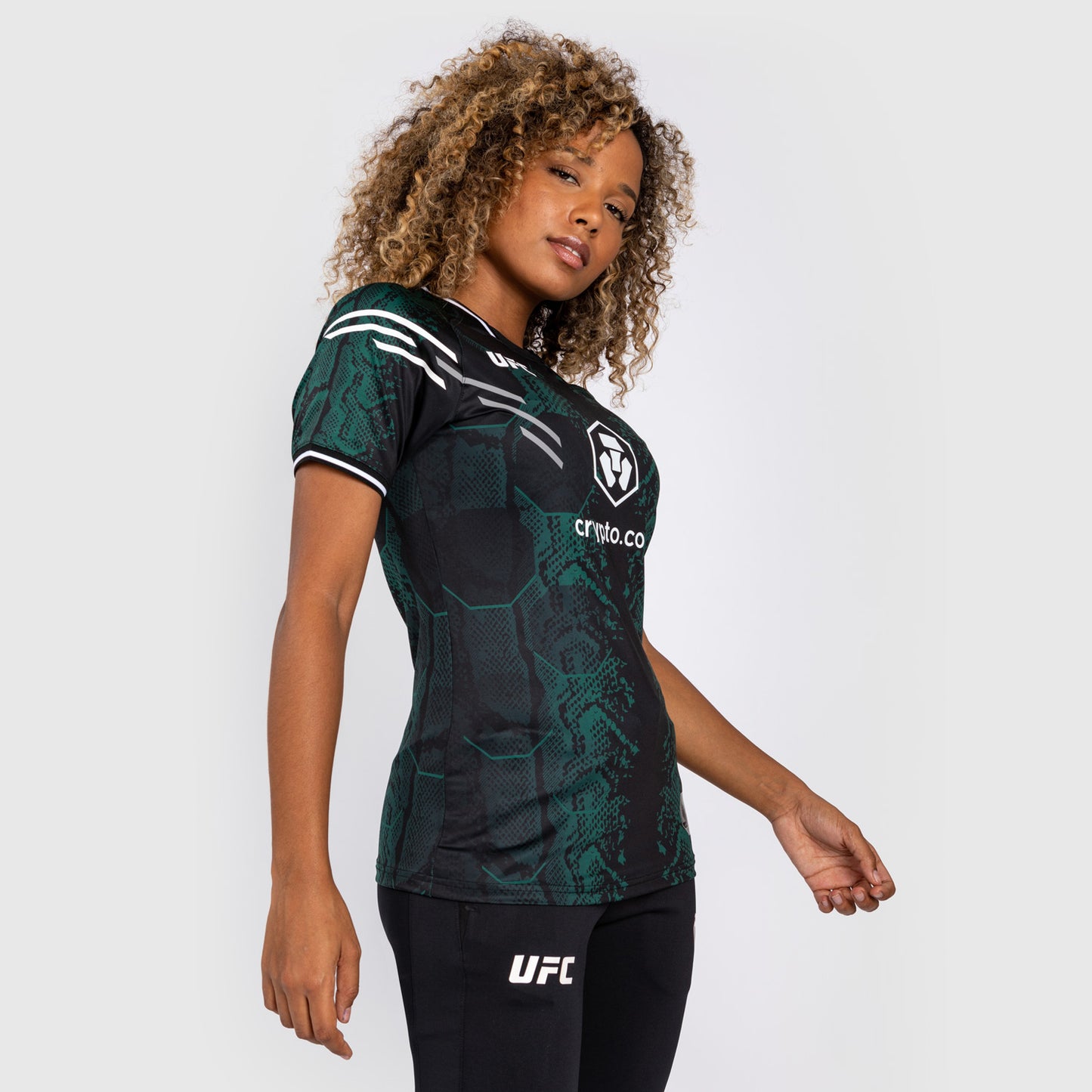 UFC Adrenaline by Venum Authentic Fight Night Vrouwen Walkout Jersey - Emerald Edition - Groen/Zwart