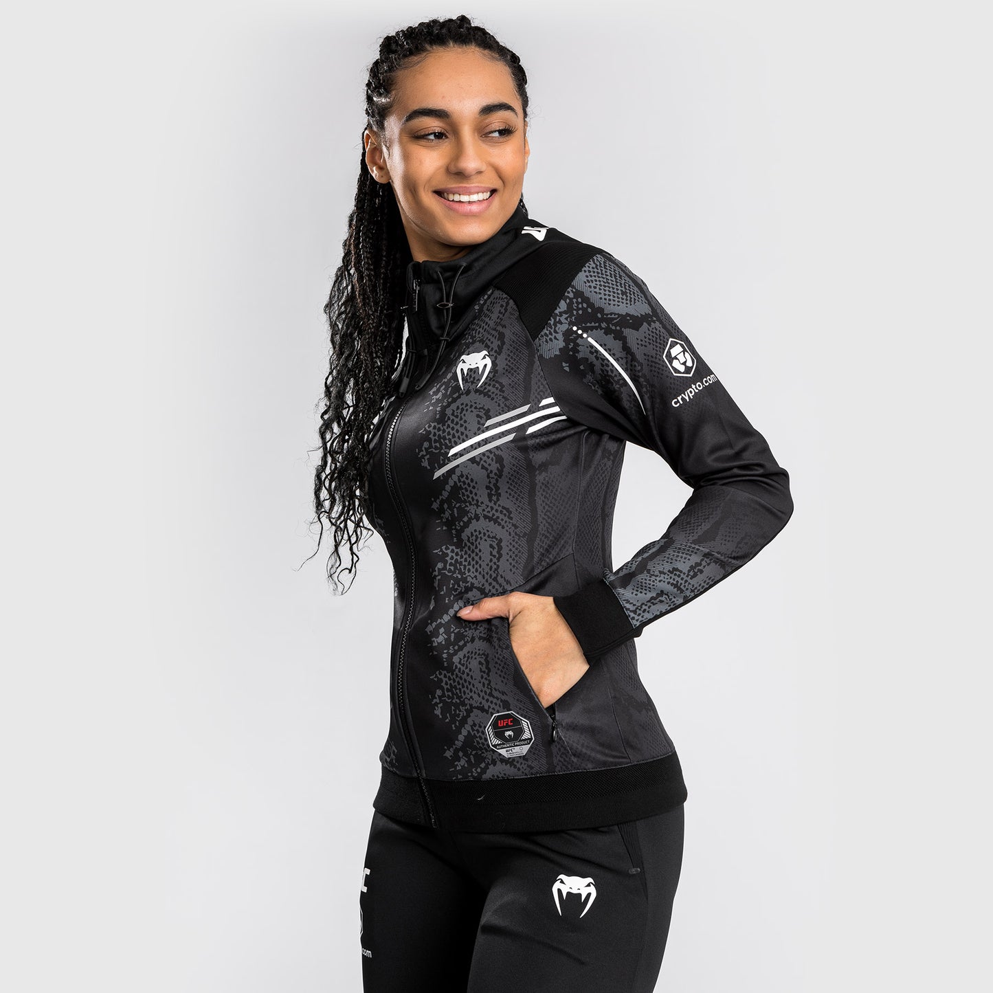 UFC Adrenaline by Venum Authentic Fight Night Walkout Hoodie voor Vrouwen - Zwart