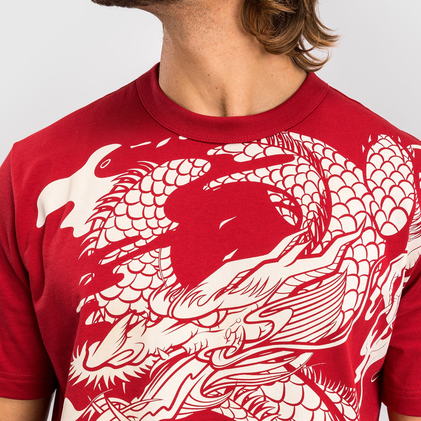Venum Dragon's Flight Heren T-Shirt - Kersrood/Crème Wit
