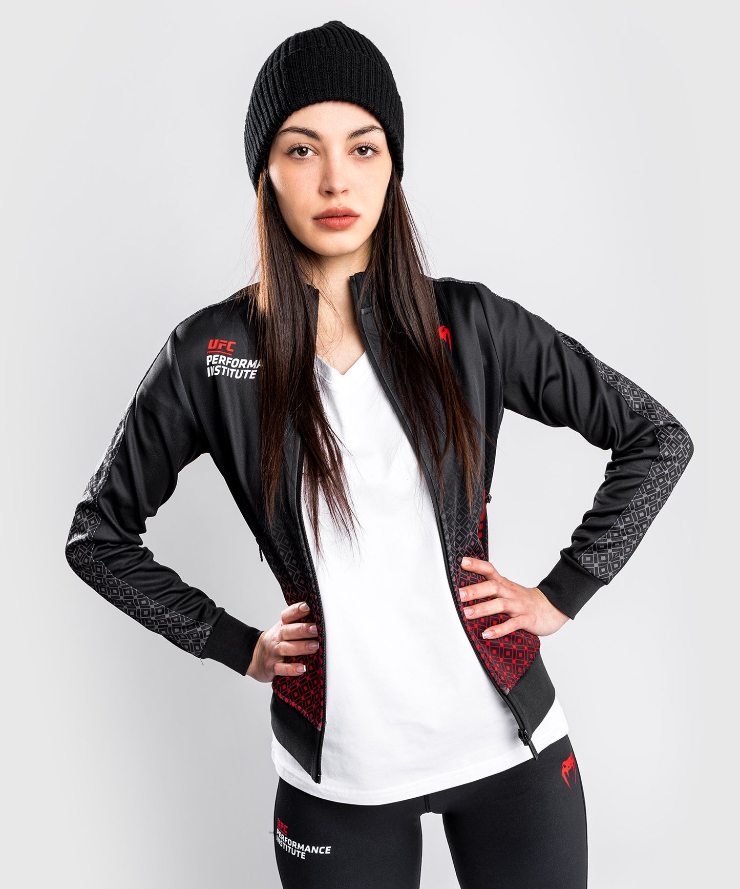 Venum UFC Performance Institute Jas - Voor Dames - Zwart/Rood