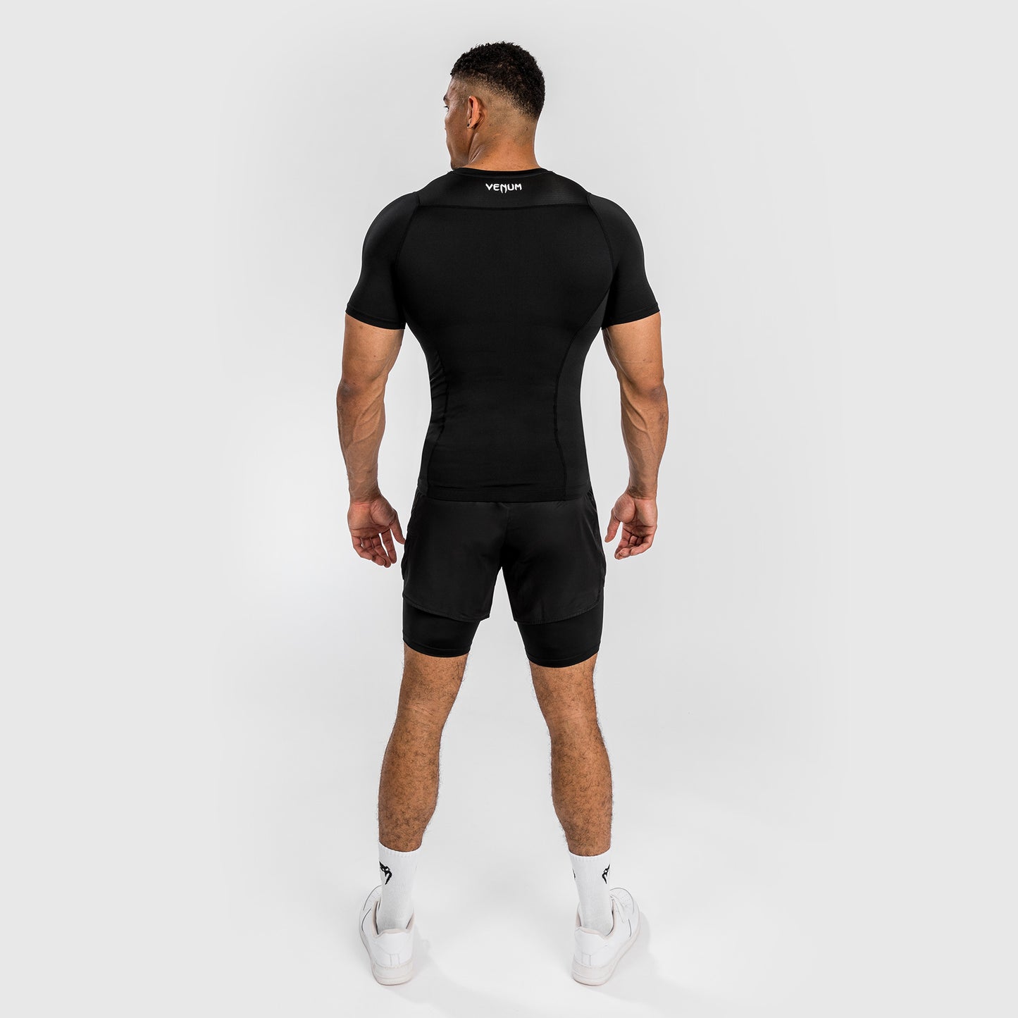 Venum Attack Heren Korte Mouw Rashguard - Zwart/Grijs