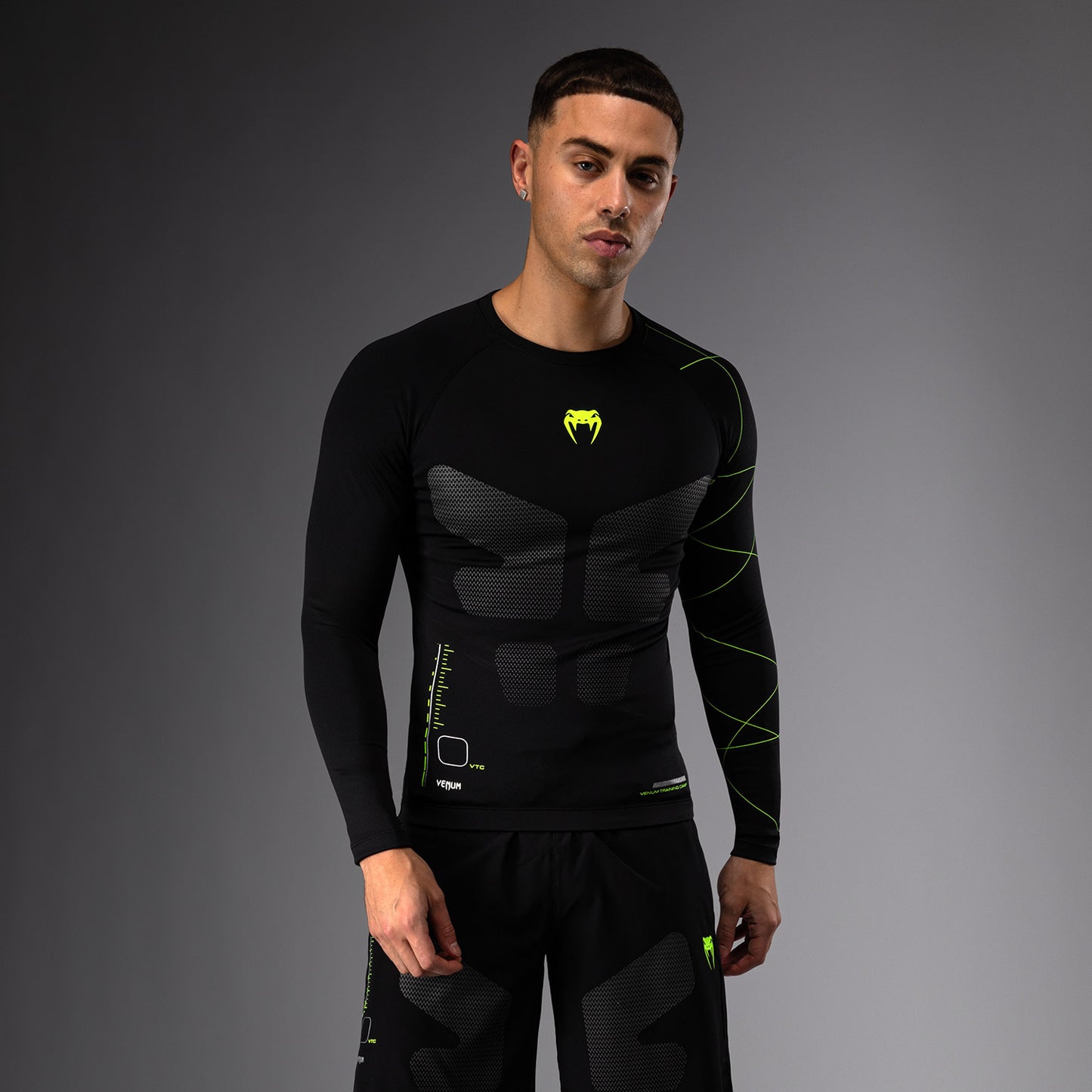 Venum Training Camp 4.0 Rashguard met lange mouwen - Zwart/Neon groen