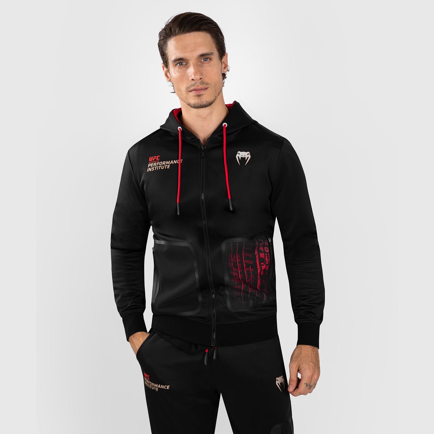 UFC Venum Performance Institute 2.0 Heren Zip Hoodie - Zwart/Rood