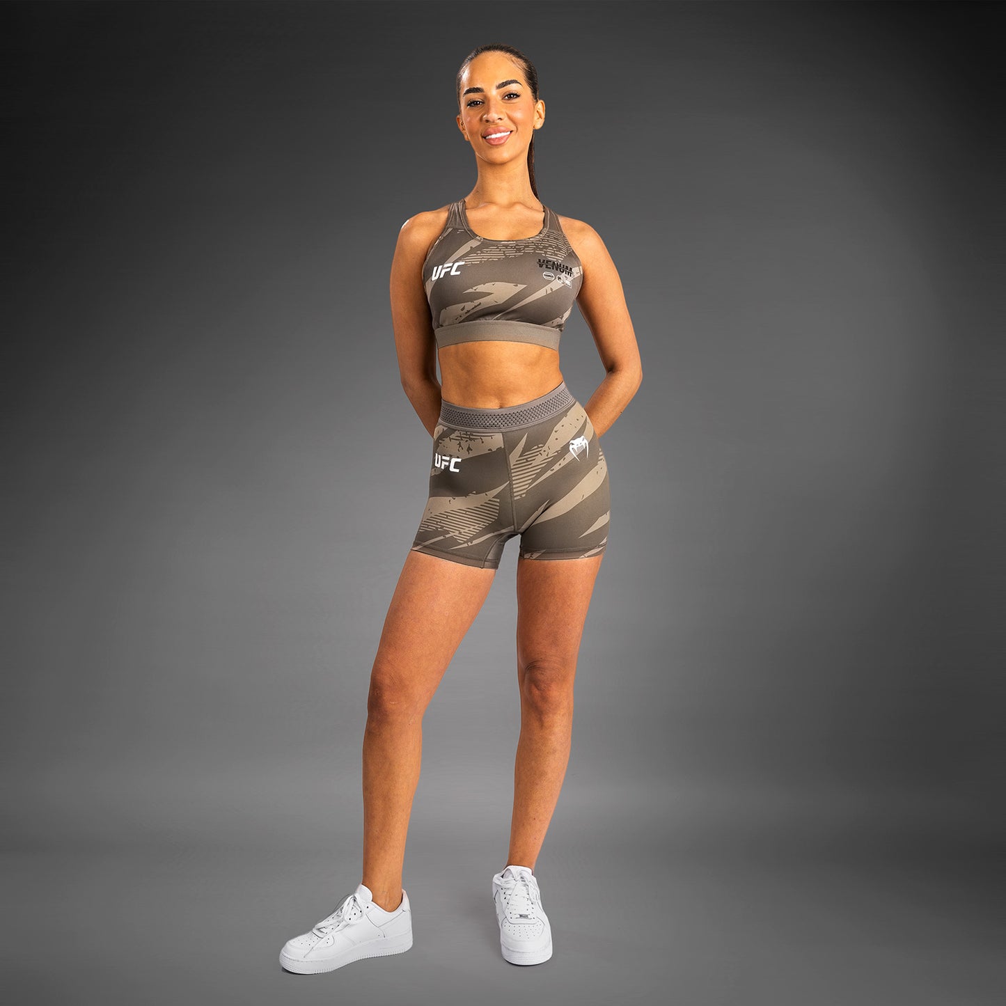 UFC Adrenaline By Venum Fight Week Korte Vale Tudo Shorts Voor Vrouwen - Desert Camo
