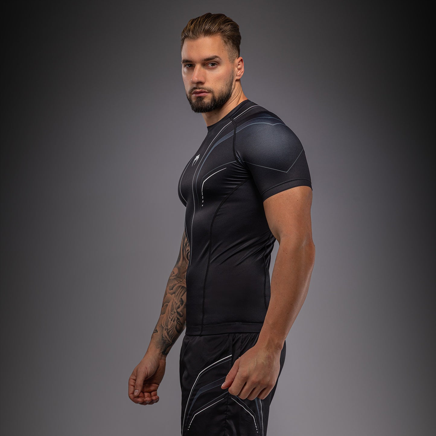 Venum Streamline Rashguards met korte mouwen – Zwart/Wit