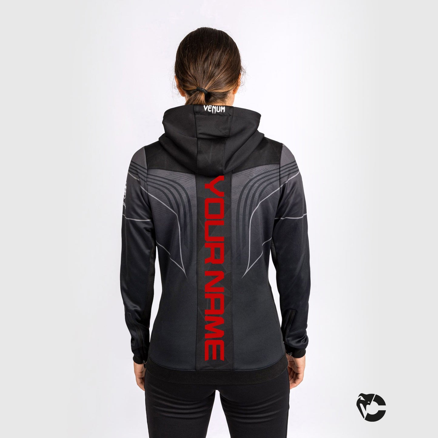 UFC Venum Gepersonaliseerde Authentic Fight Night 2.0 Vrouwen Walkout Hoodie - Zwart
